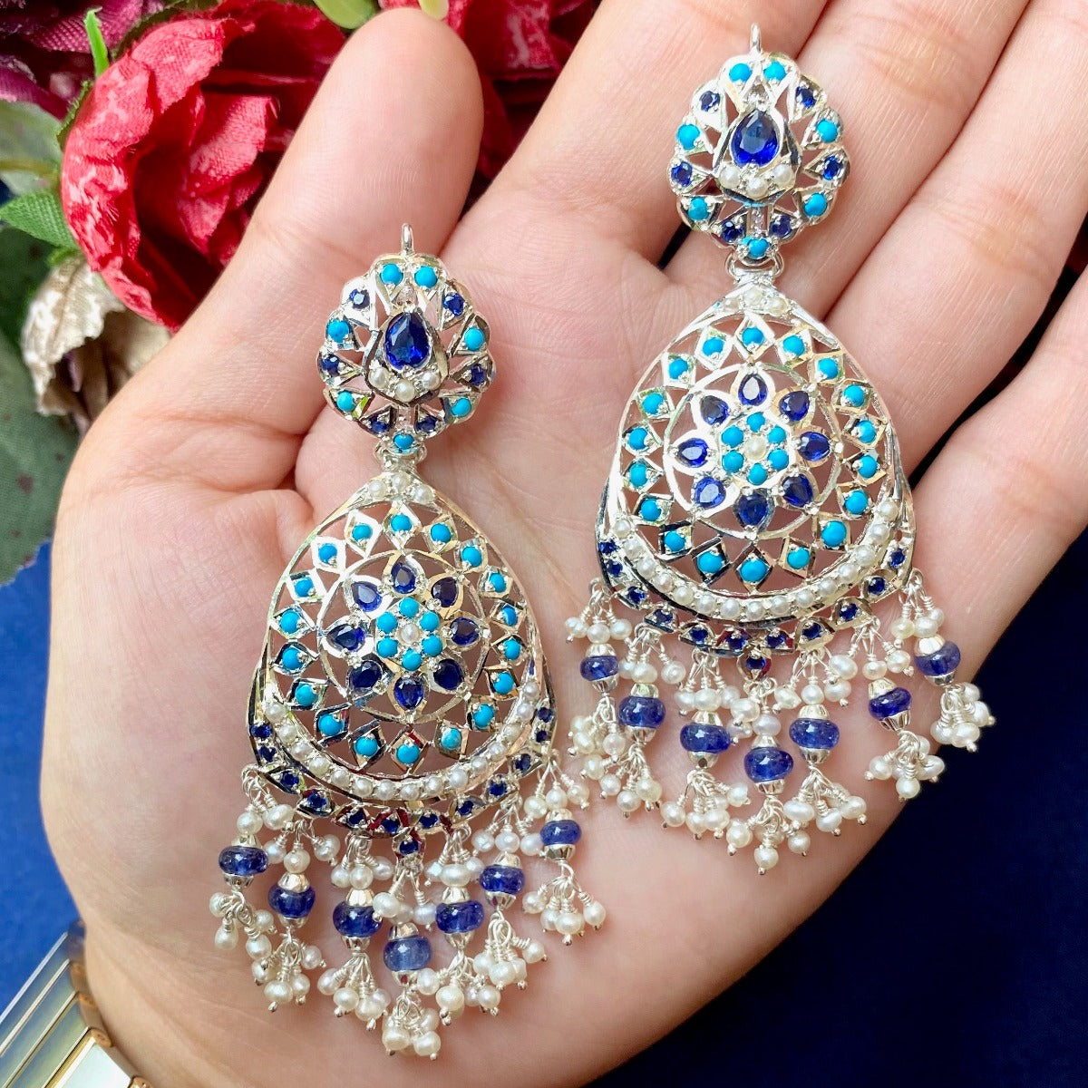 Unique Silver Earrings | Bohemian Danglers For Women ER 307