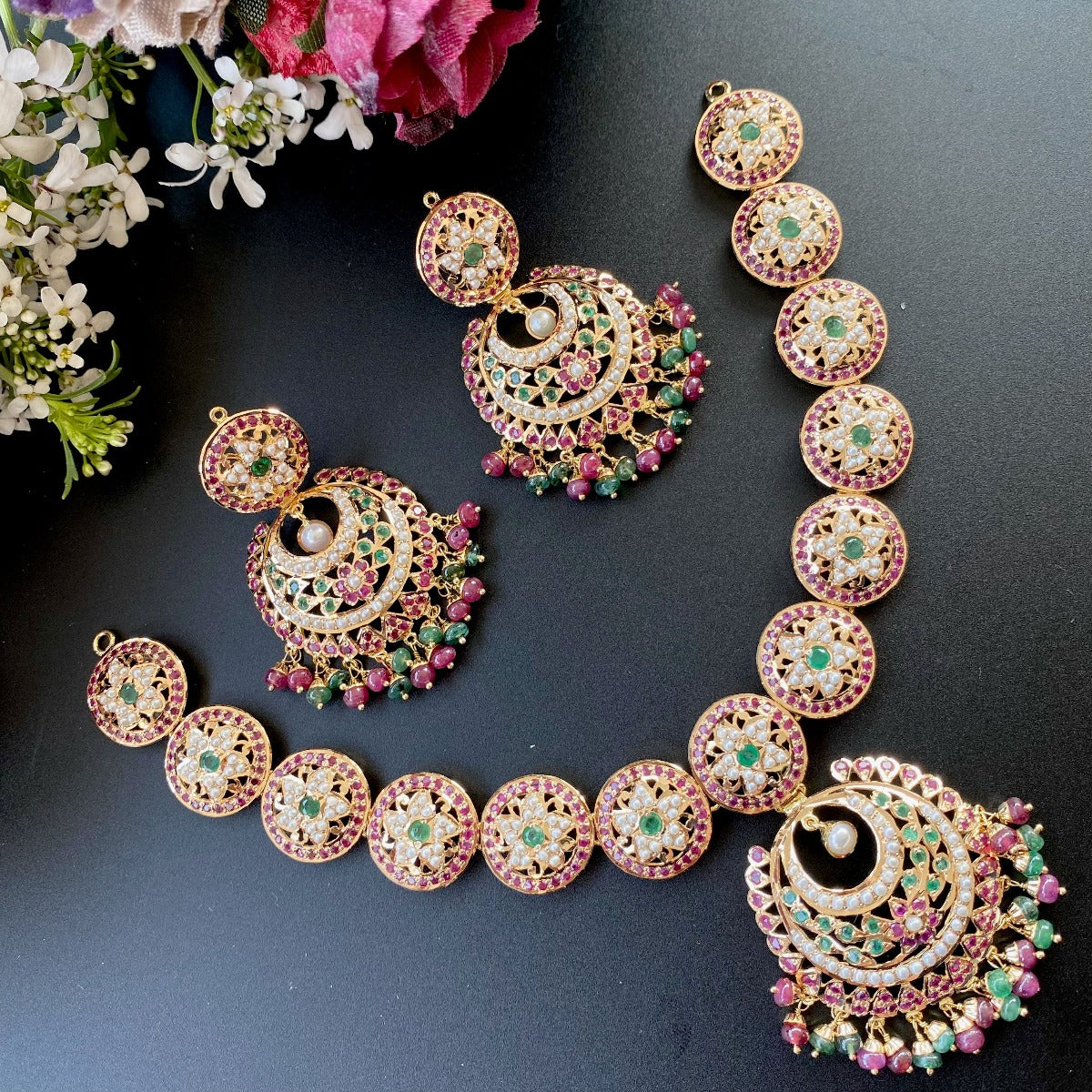 multicolour necklace set tanishq