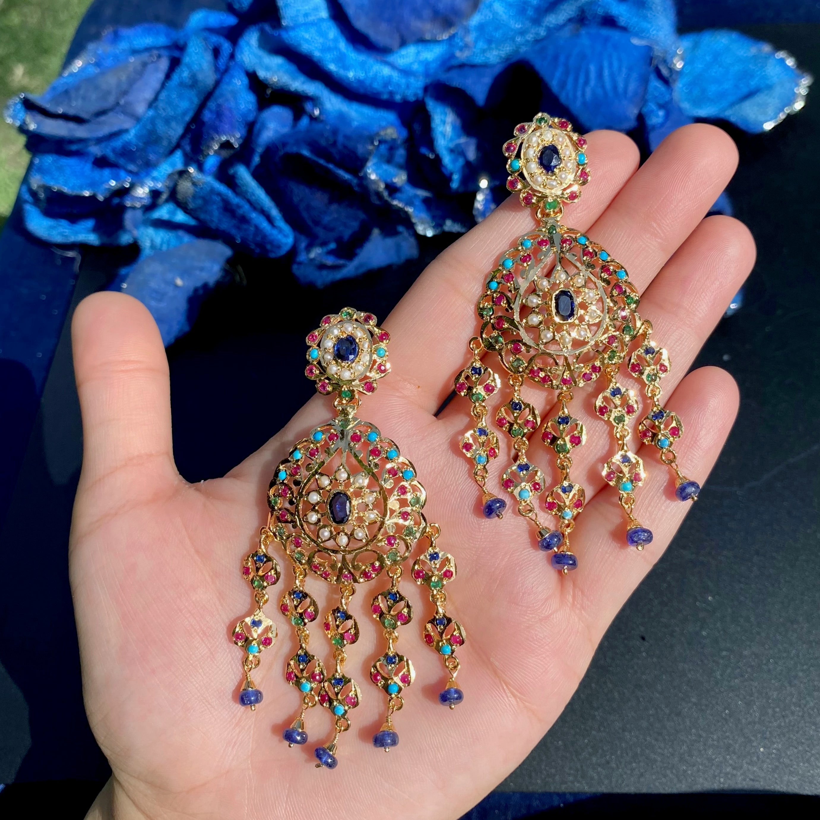 Indo-Arabic Styled Jadau Pendant Set | Gold Plated on Silver PS 137