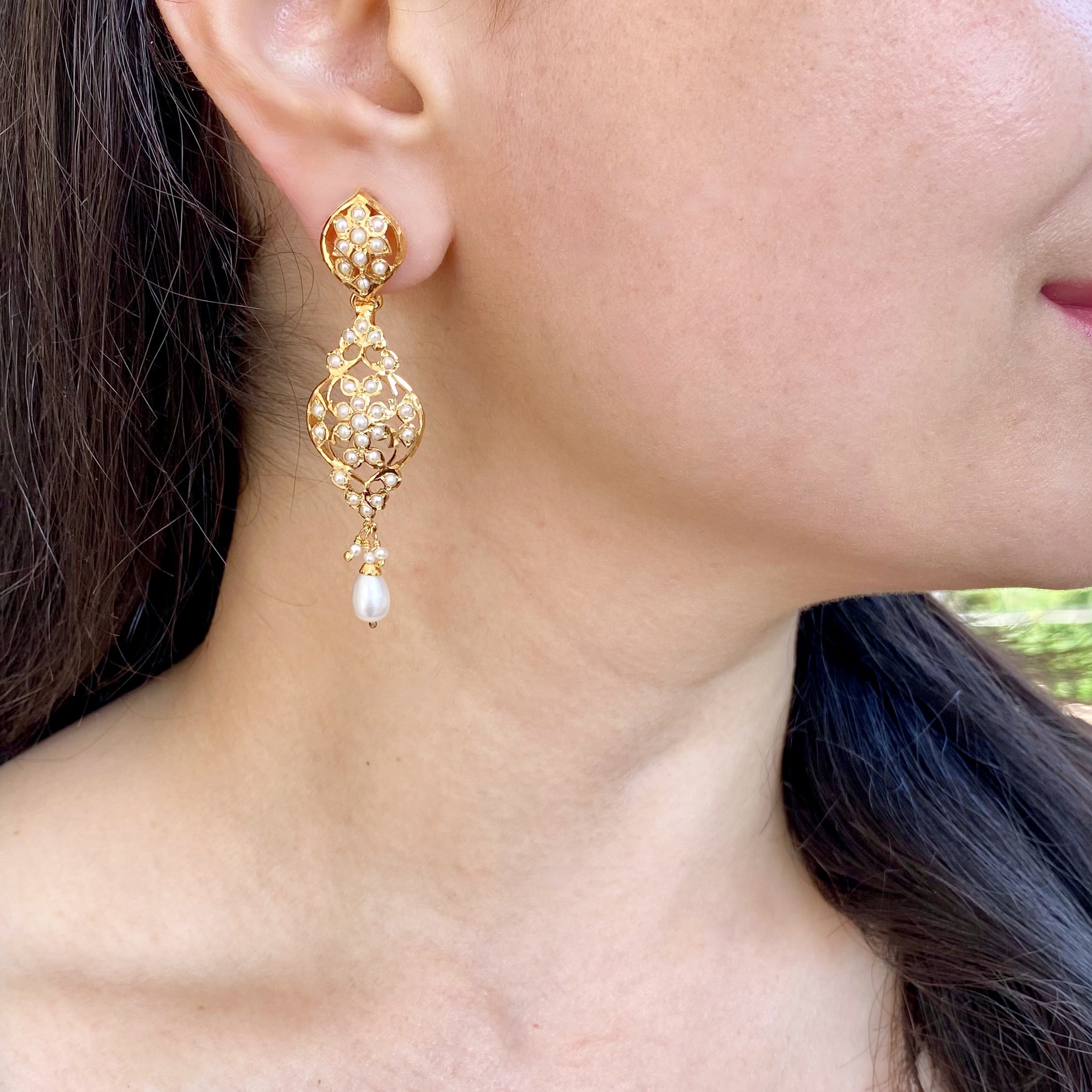 Drop & Dangle Earrings | Gold Plated on 925 Silver | Dainty Design ER 577