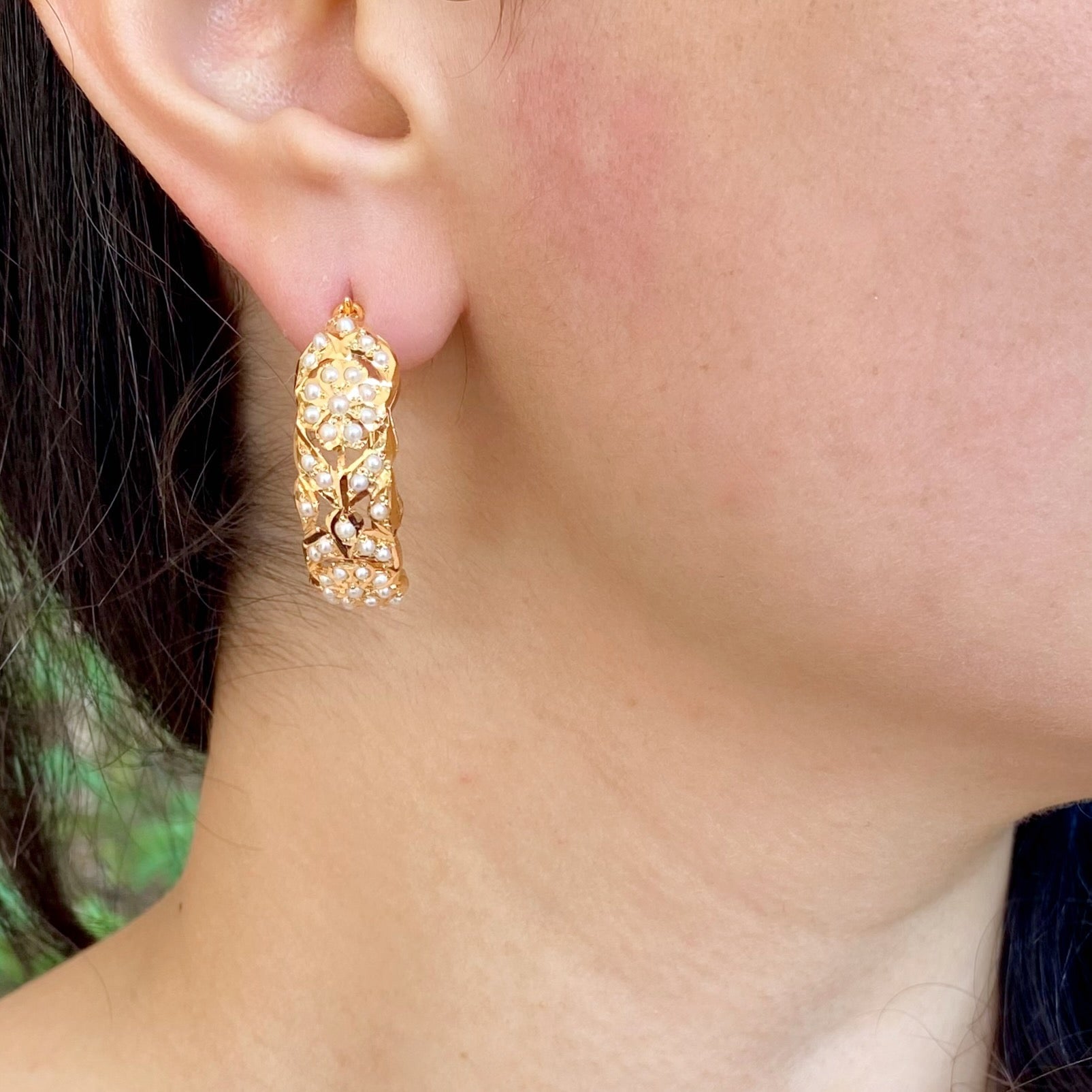 Gold Plated Hoops | Dainty Earrings for Women | Sterling Silver ER 564