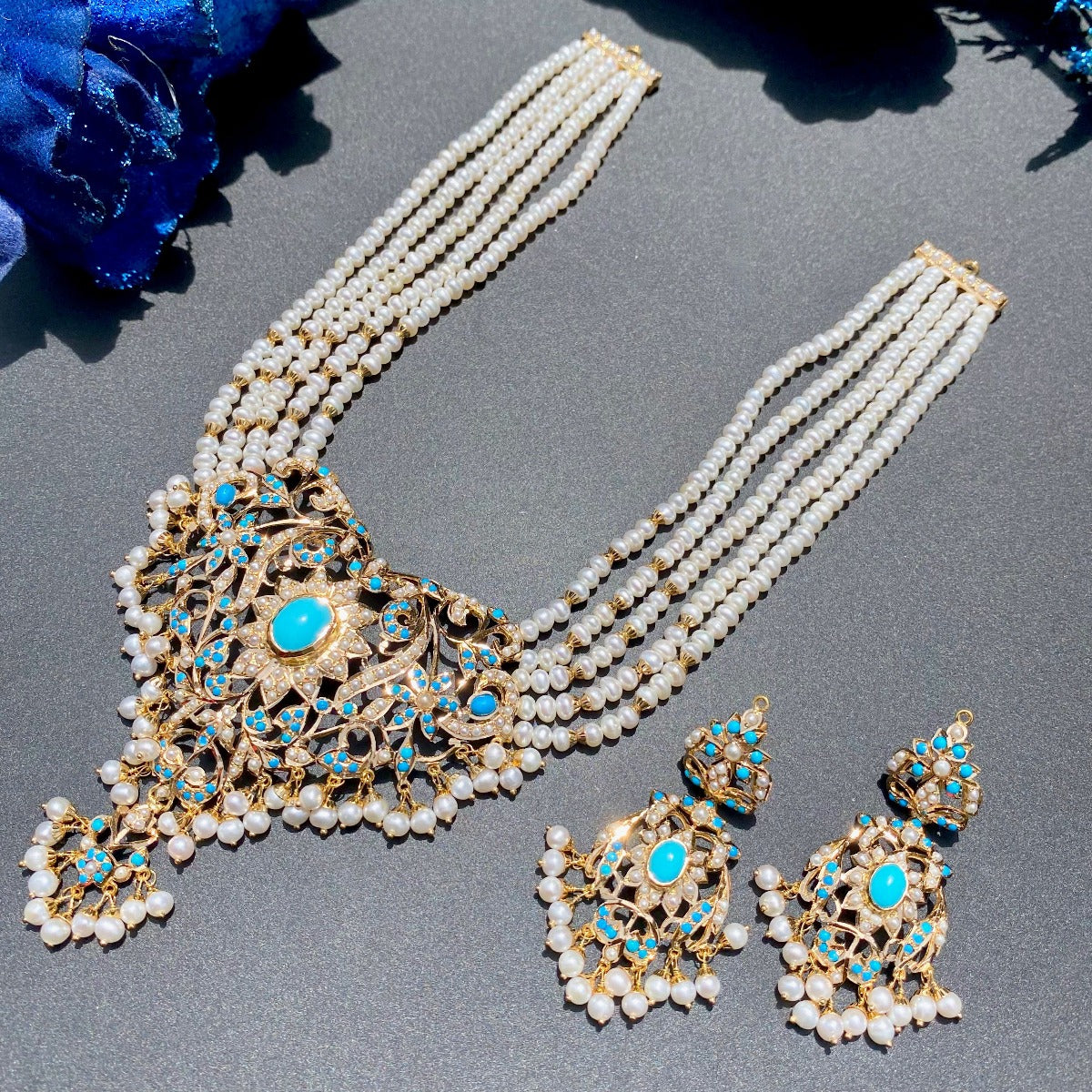 turquoise necklace set