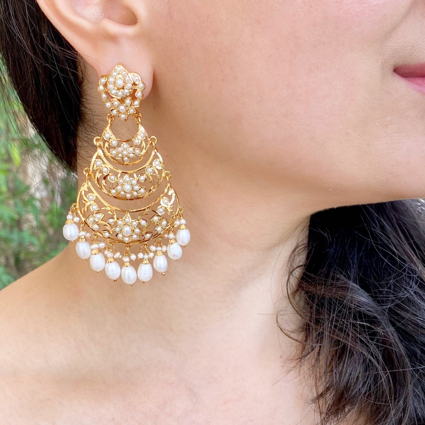 pearl earrings jadau