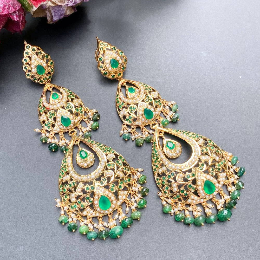 Indian lahori jadau earrings