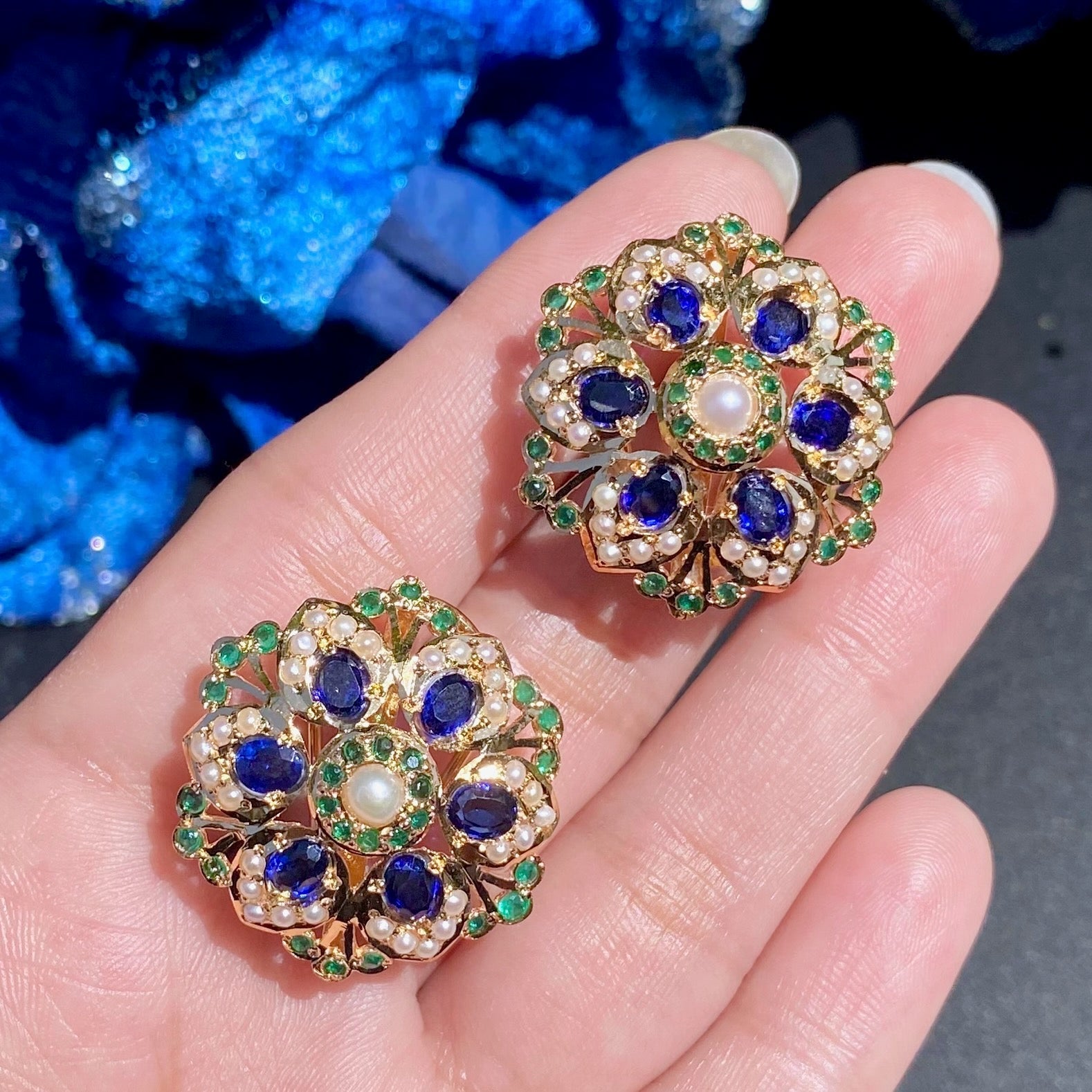 Hyderabadi gold plated earrings