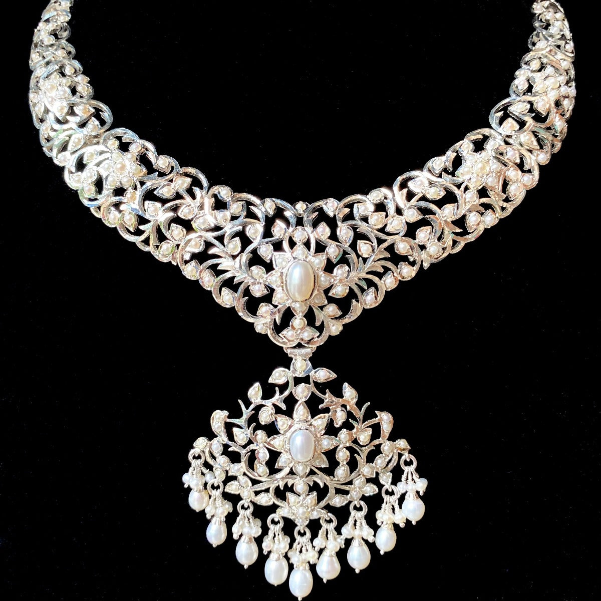 Edwardian Pearl Set | Premium Silver & Pearl Jewelry | For Women