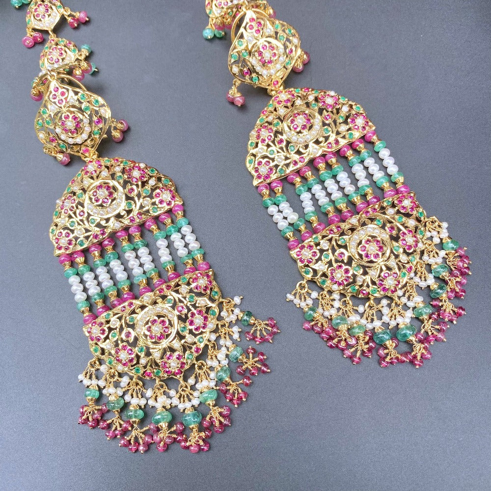 statement Indian jhoomer earrings in gold
