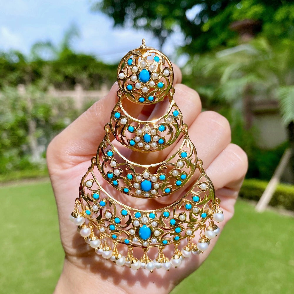 Indian jadau jewelry earrings