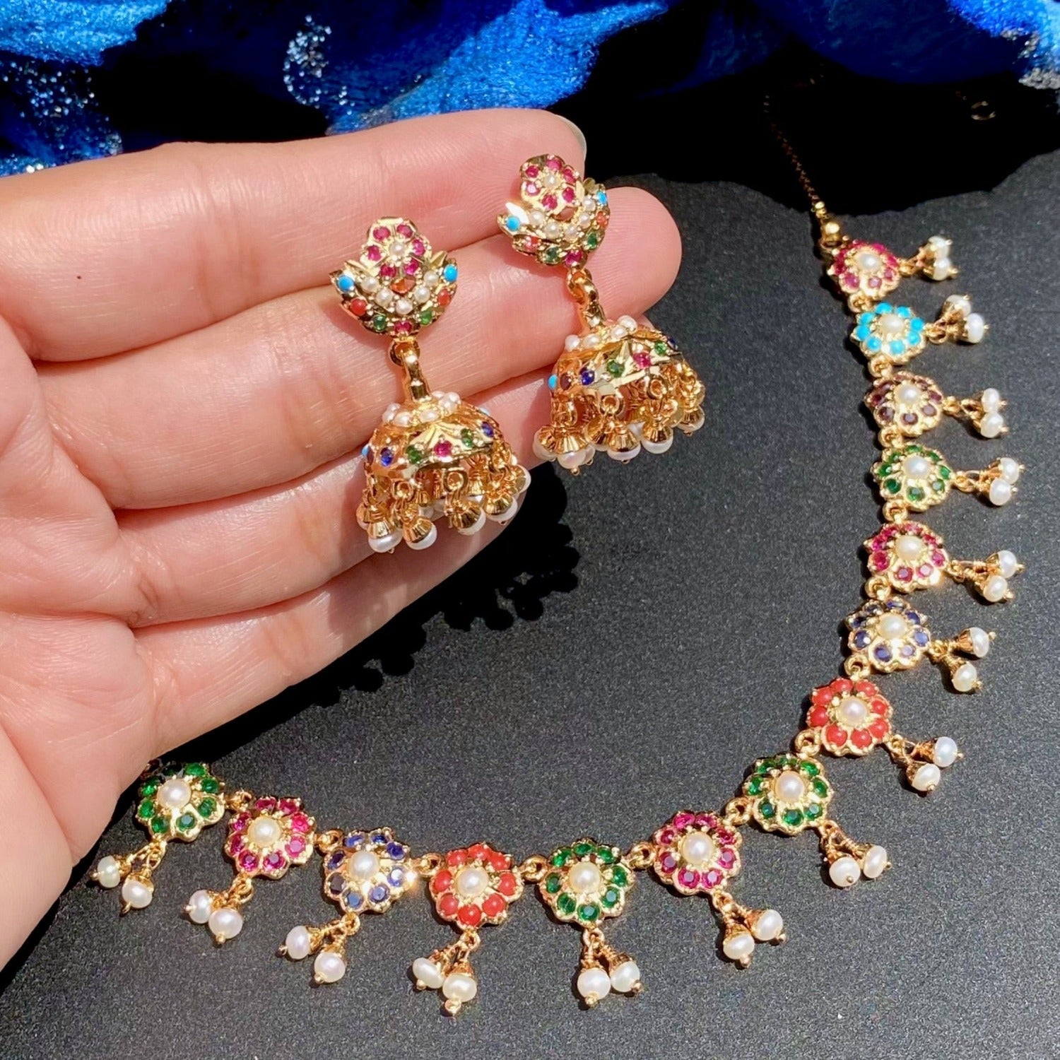 necklace with jhumki