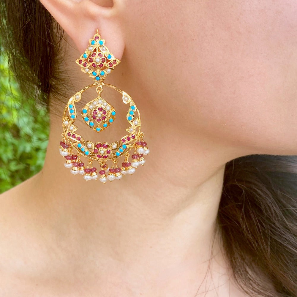 gold plated chandbali earrings