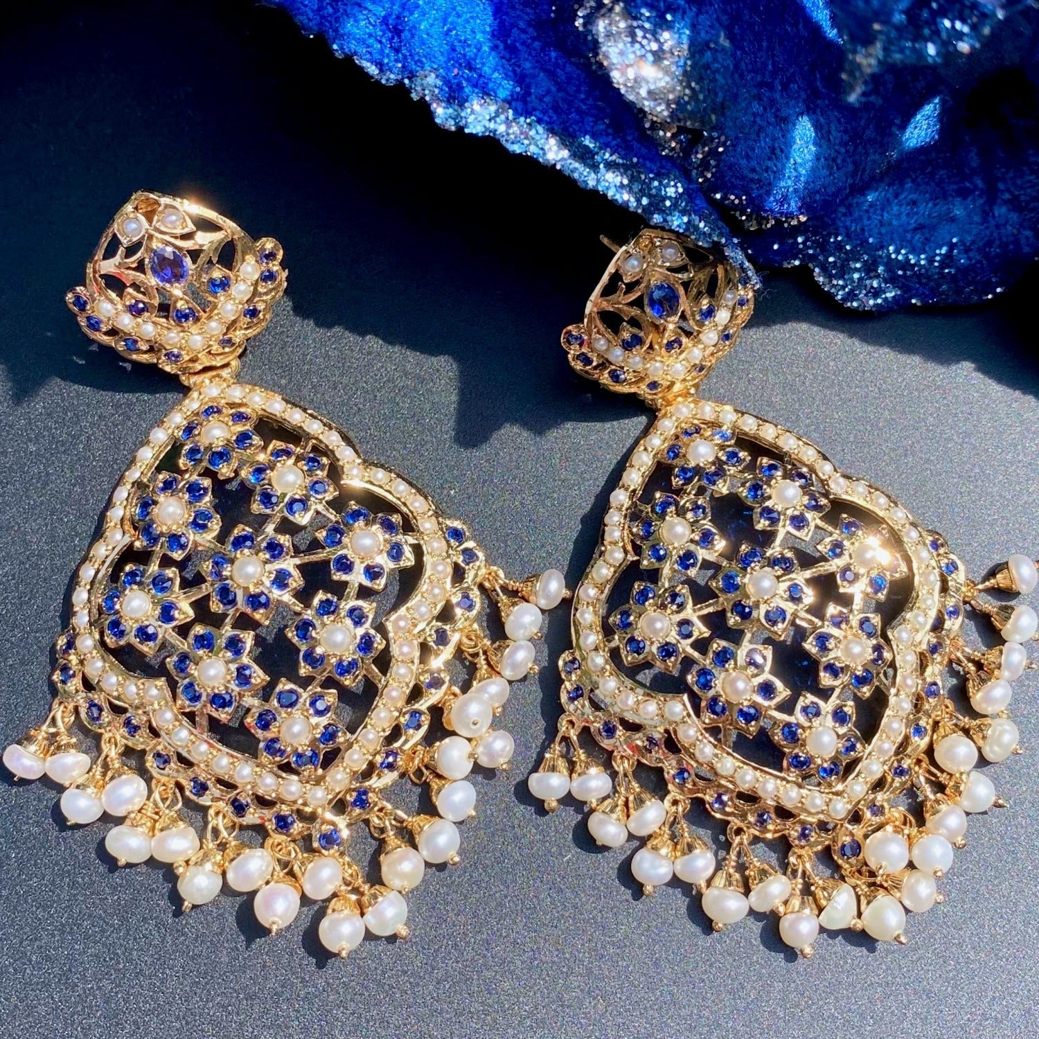 Hyderabadi Sapphire earrings