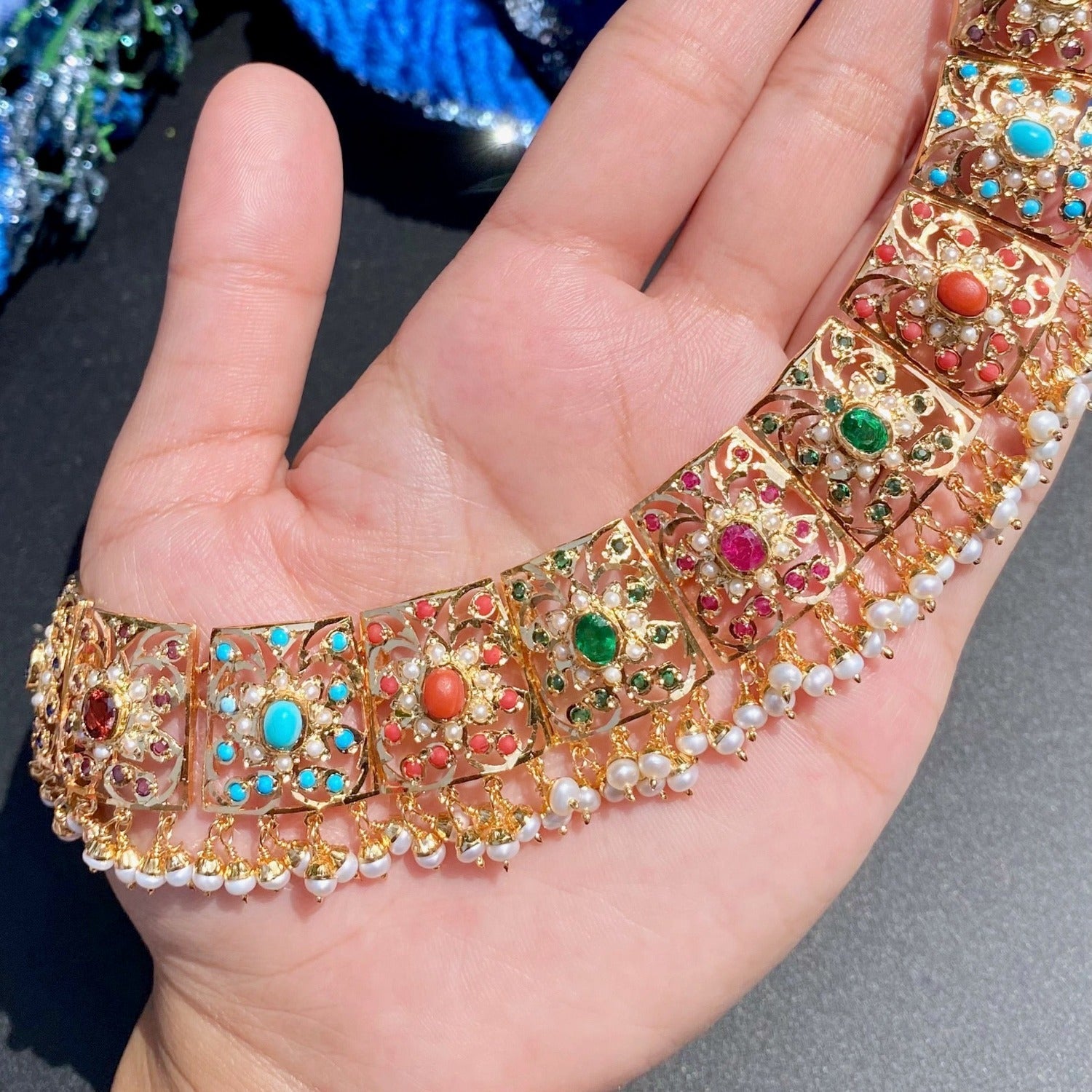 Hyderabadi nauratan bridal jewellery