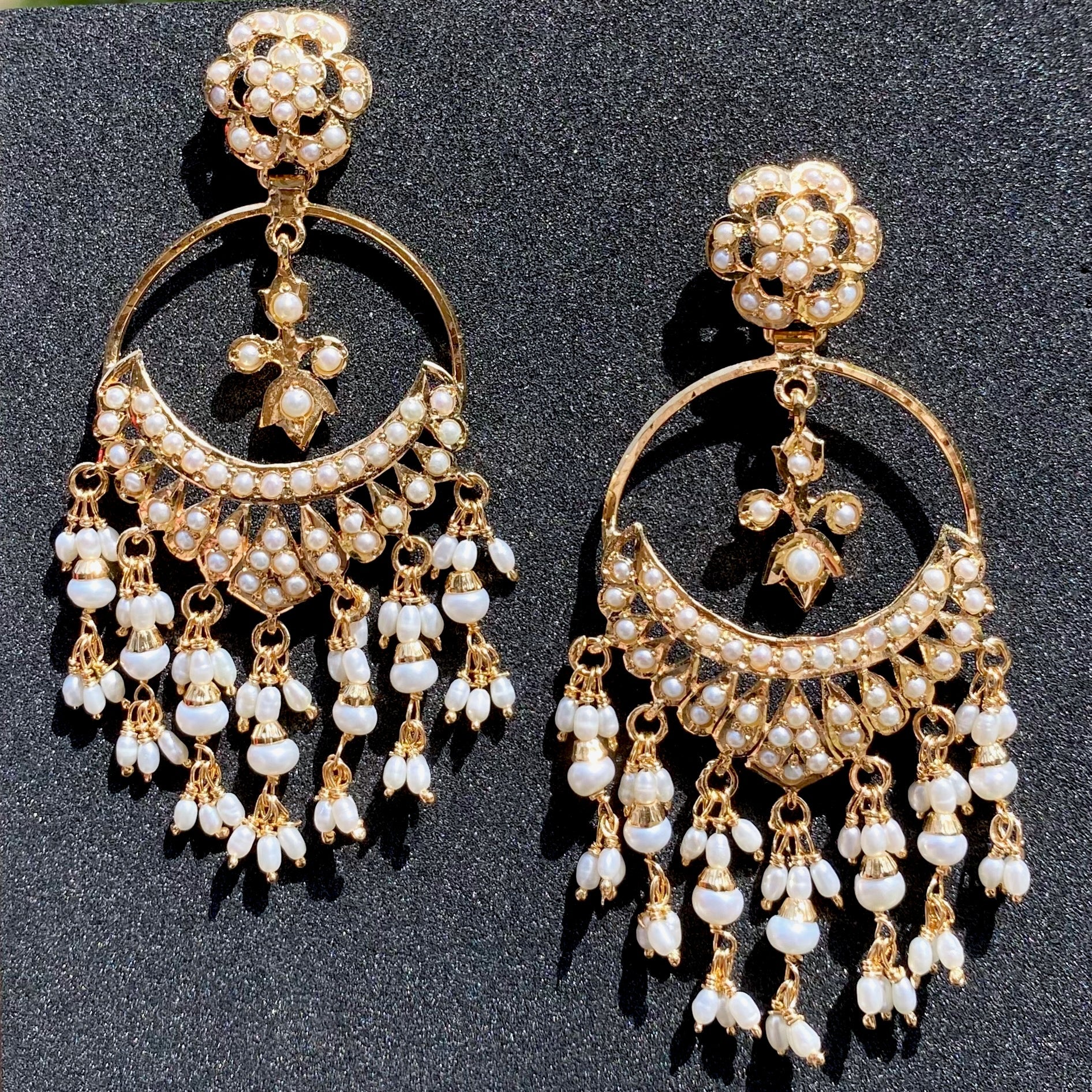 Gold Plated Pearl Dangle and Drop Earrings in Sterling Silver ER 366