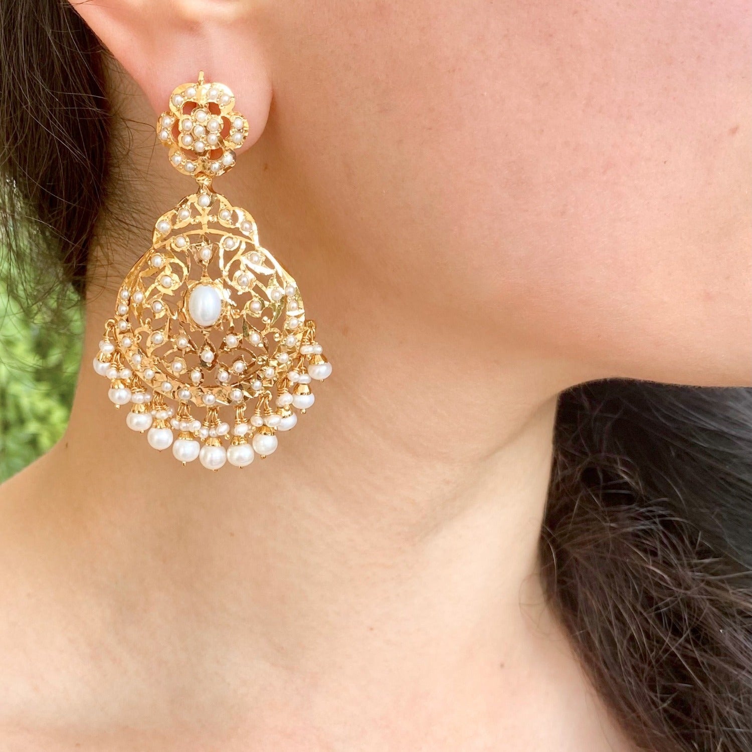 pearl chandbali earrings