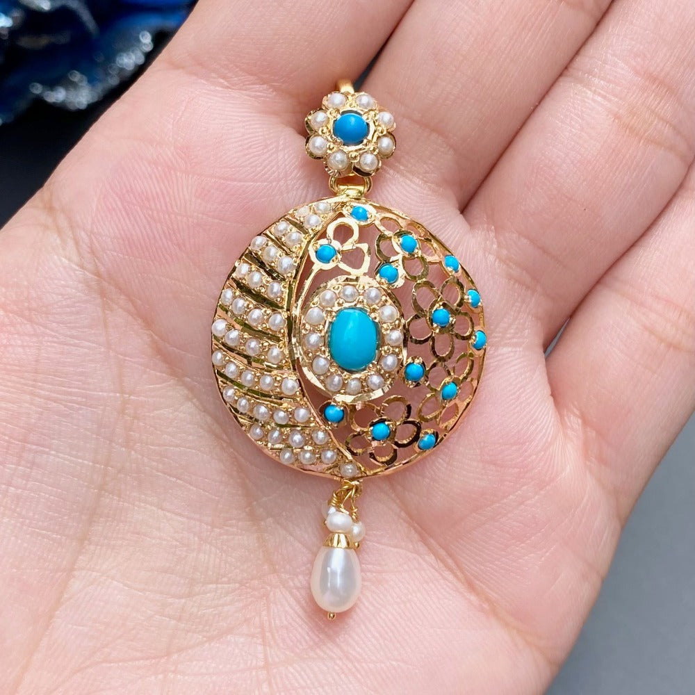 indian feroza pendant on gold in usa