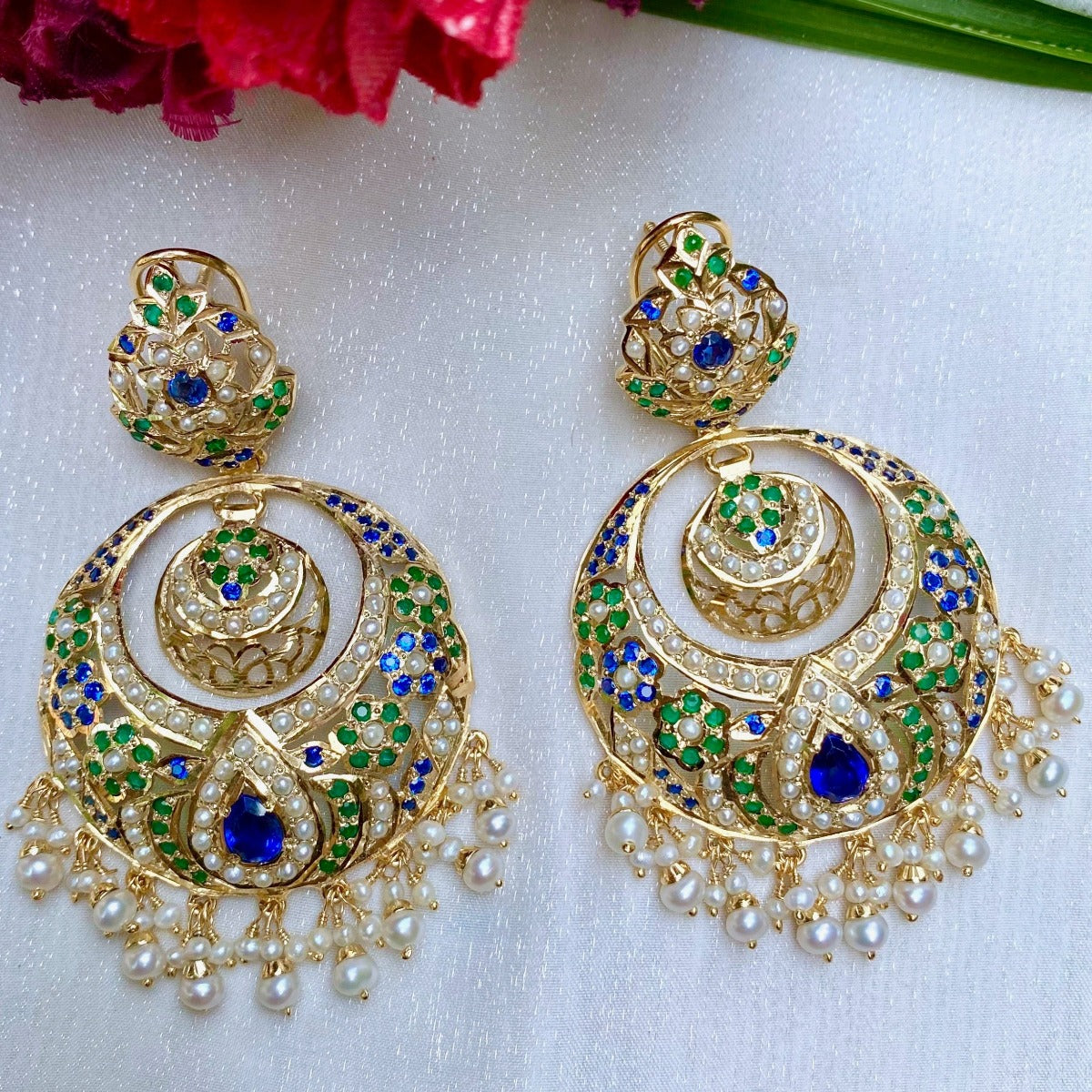 kundan chandbali earrings