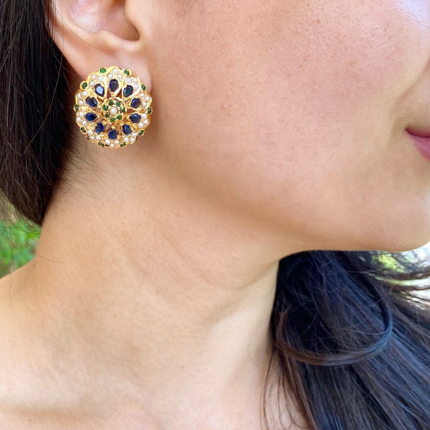 pakistani jadau studs earrings