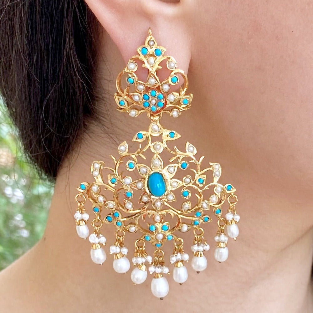 Hyderabadi turquoise earrings