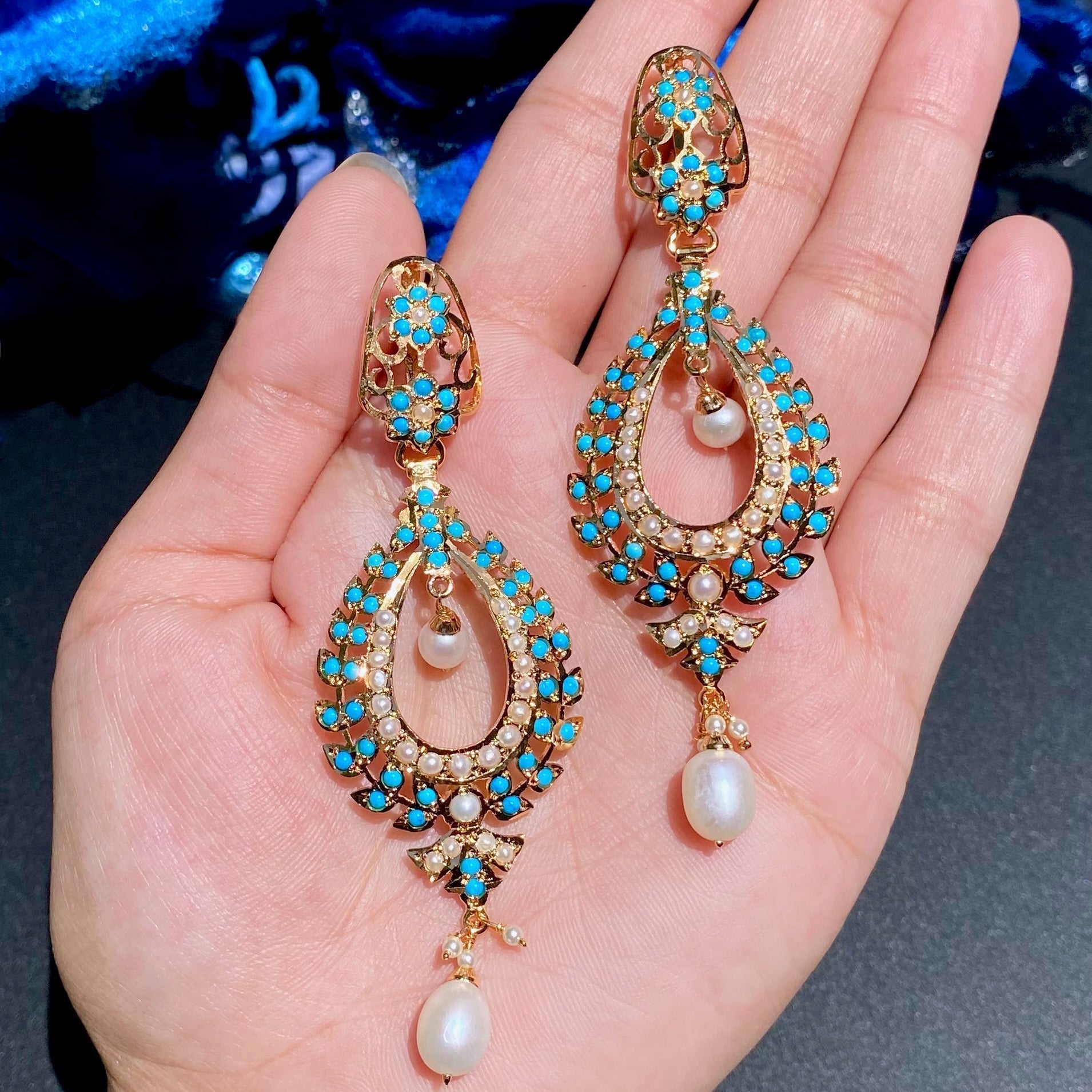 Indian firoza earrings