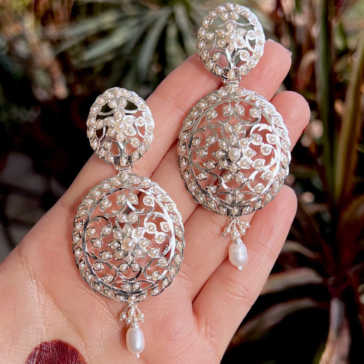 Edwardian Pearl Jewelry | Sterling Silver Earrings