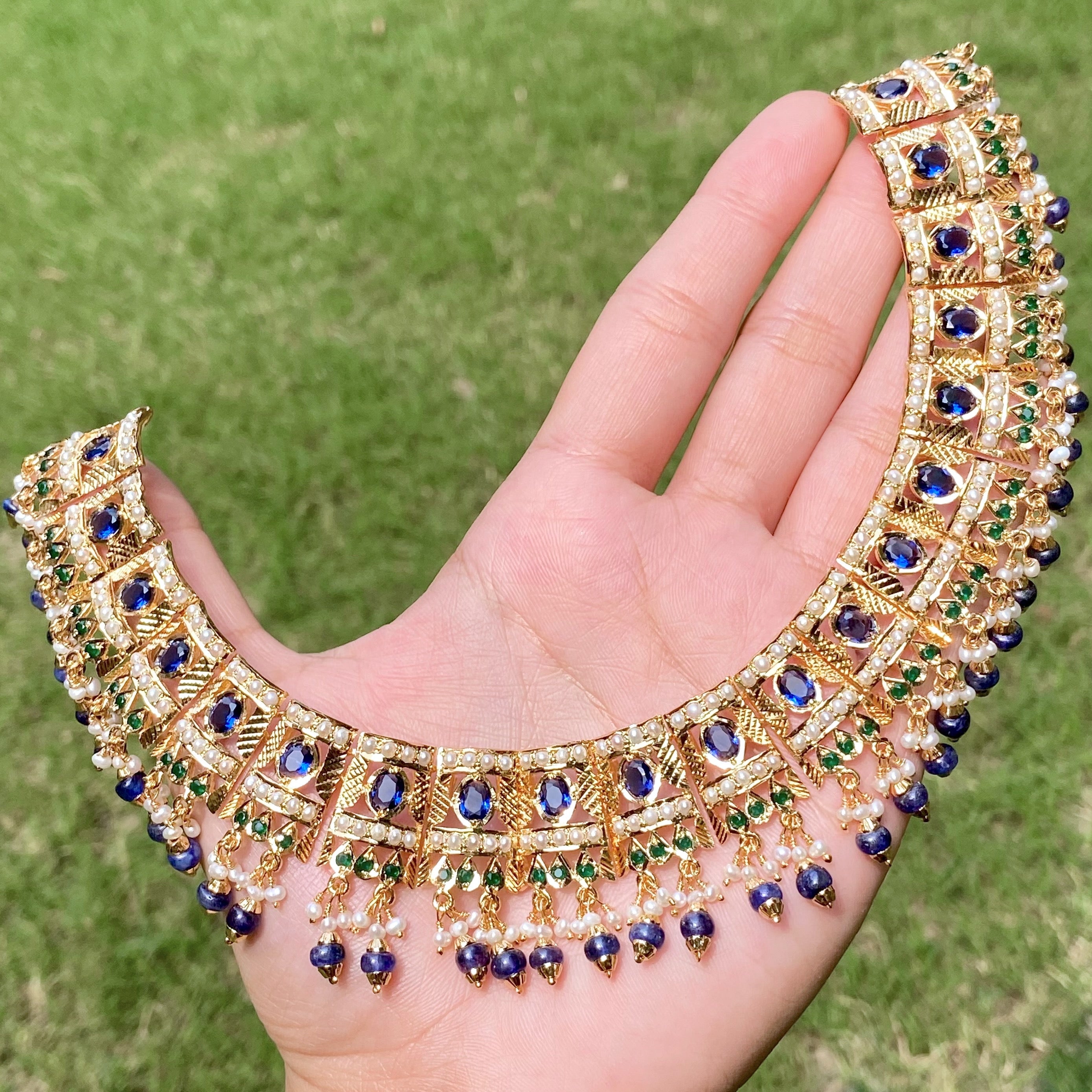 pakistani jadau neckalce