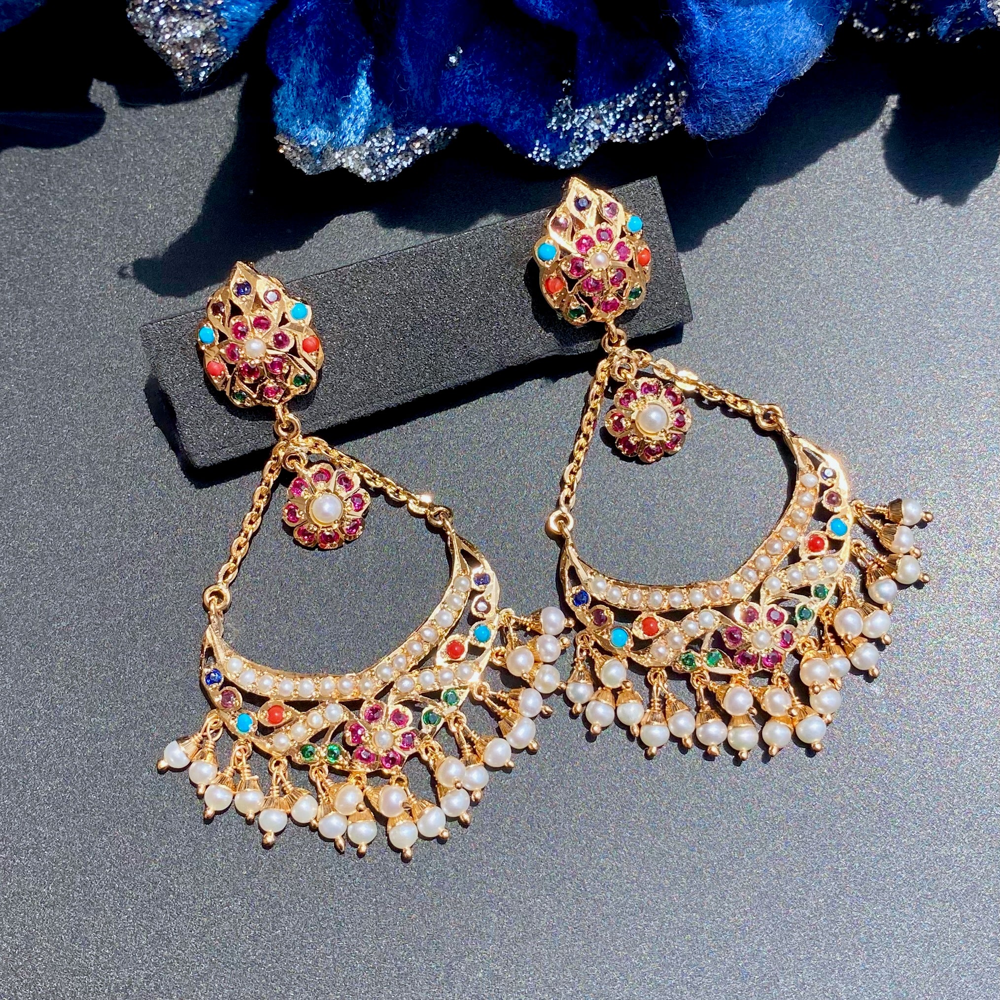 Light Weight Jadau Jhoomer Earrings | Fashion Earrings on Gold Plated on 925 Silver