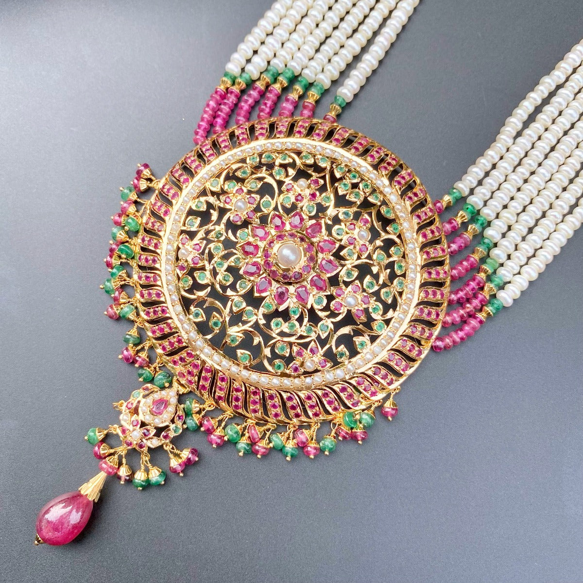rajasthani necklace in 22k gold