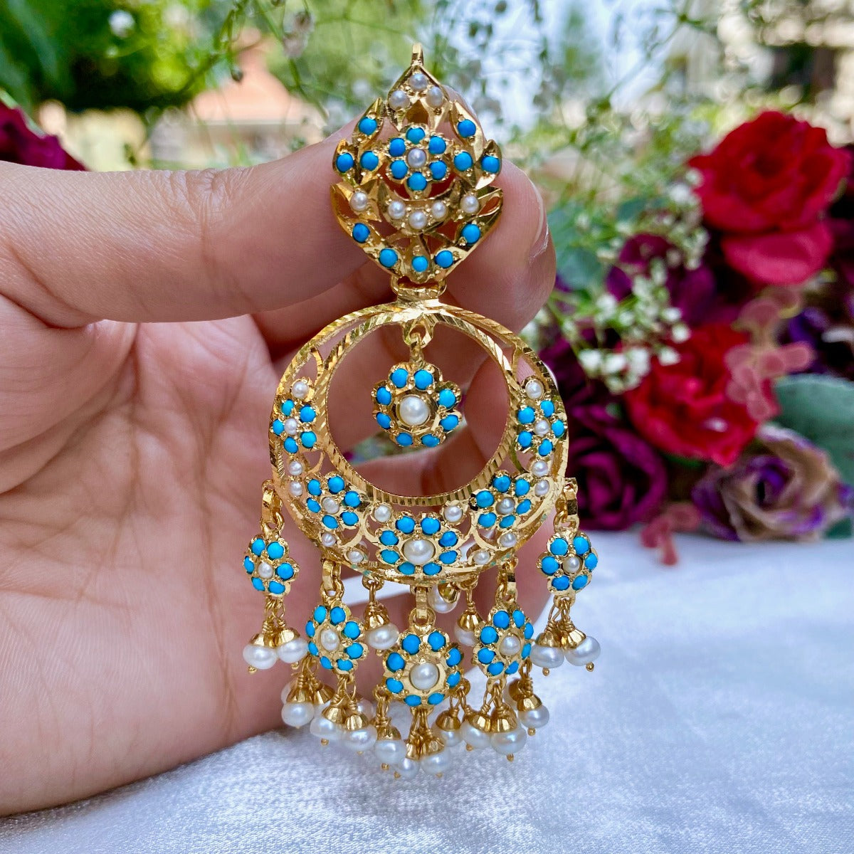 hyderbadi earrings with feroza