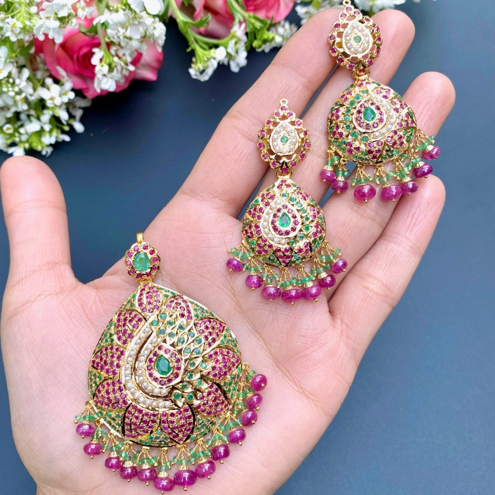 amritsari jadau pendant set