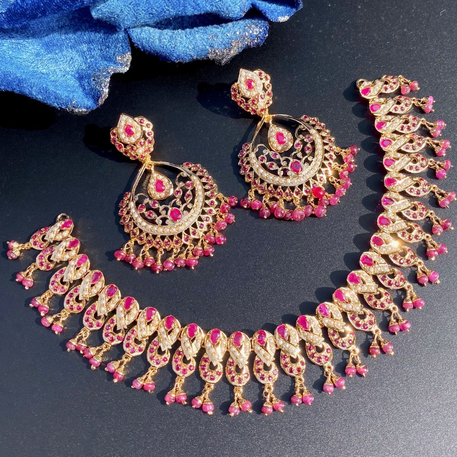 ruby necklace set