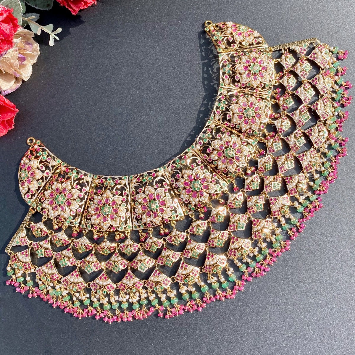 gold necklace for pakistani bride