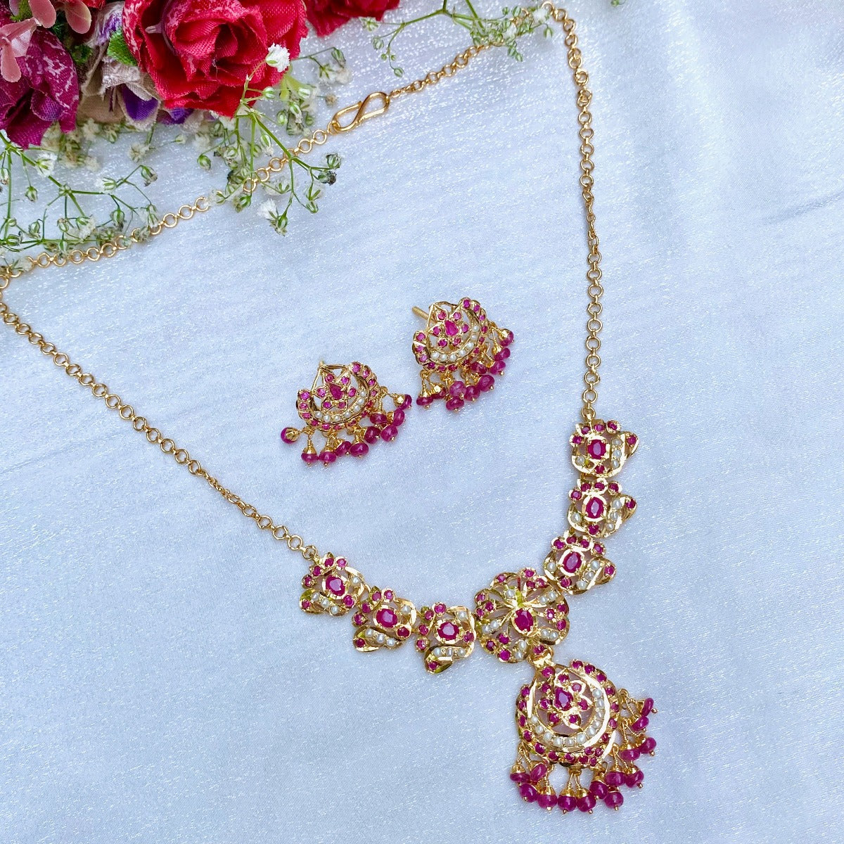 gold plated chain necklace set