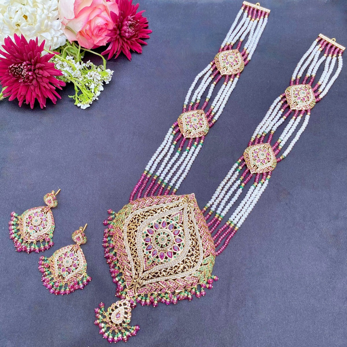 22k gold rani haar set