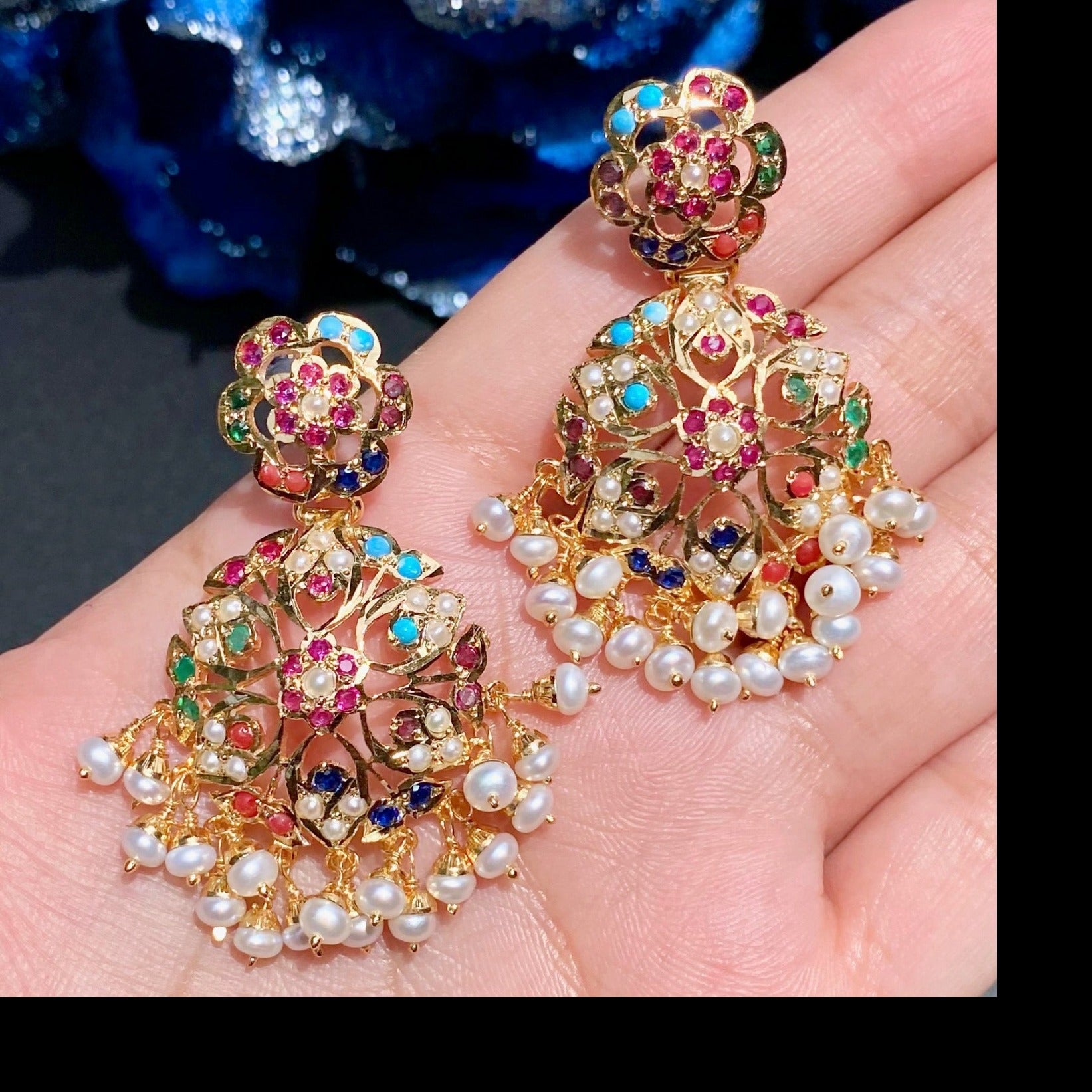 nauratan earrings gold plated