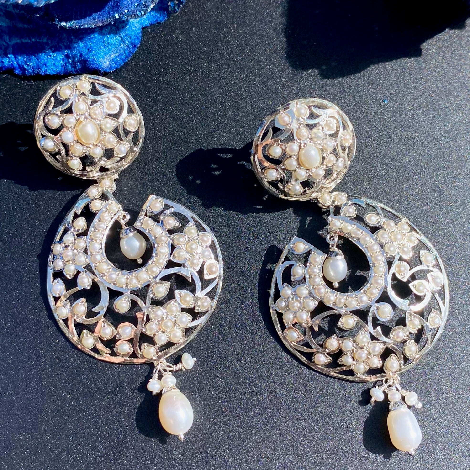 Edwardian Era Inspired Pearl Earrings | Sterling Silver & Pearls