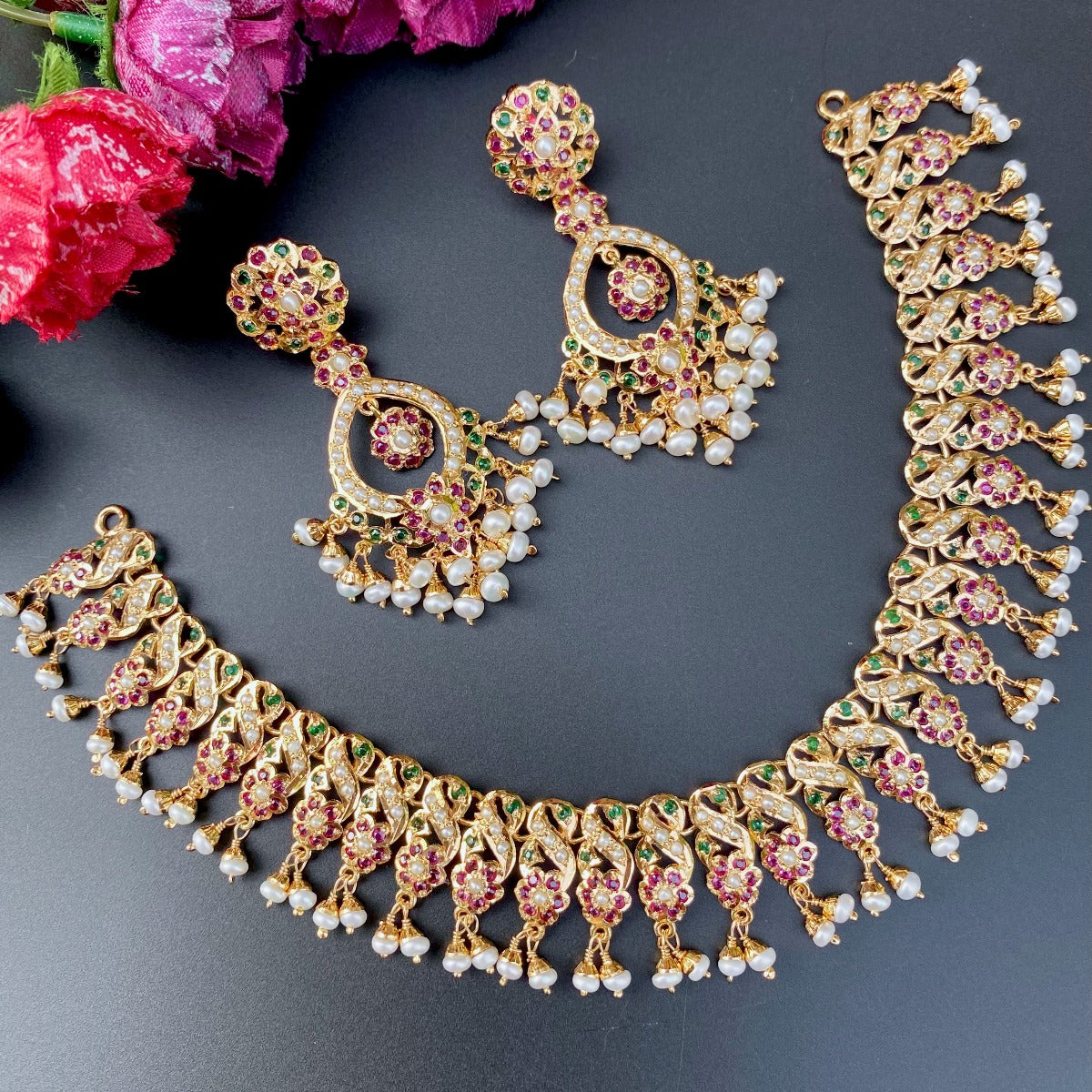 gold plated jadau jewelry