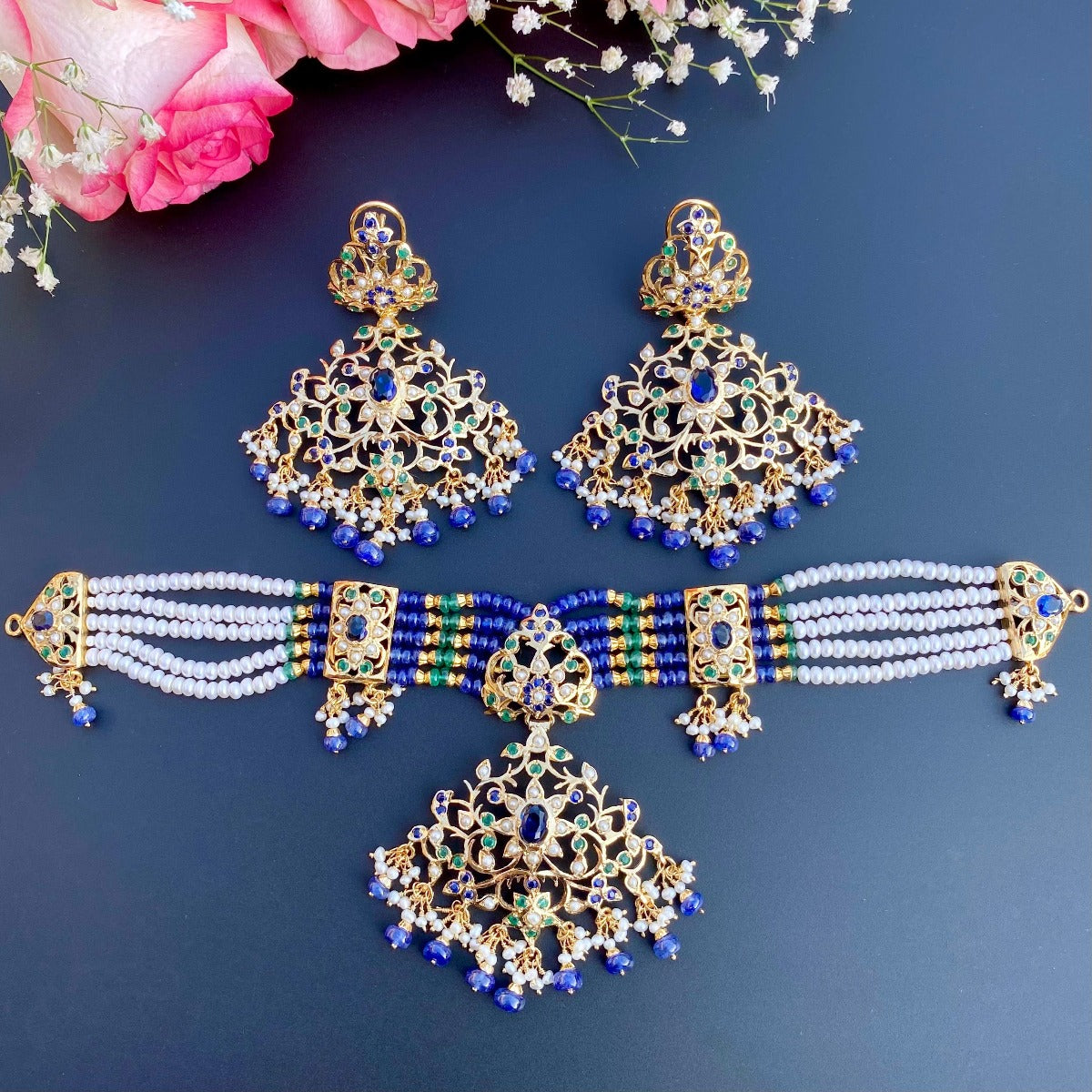 Buy Choker Necklace Set | Chokers for Women Online | Indo Western Design