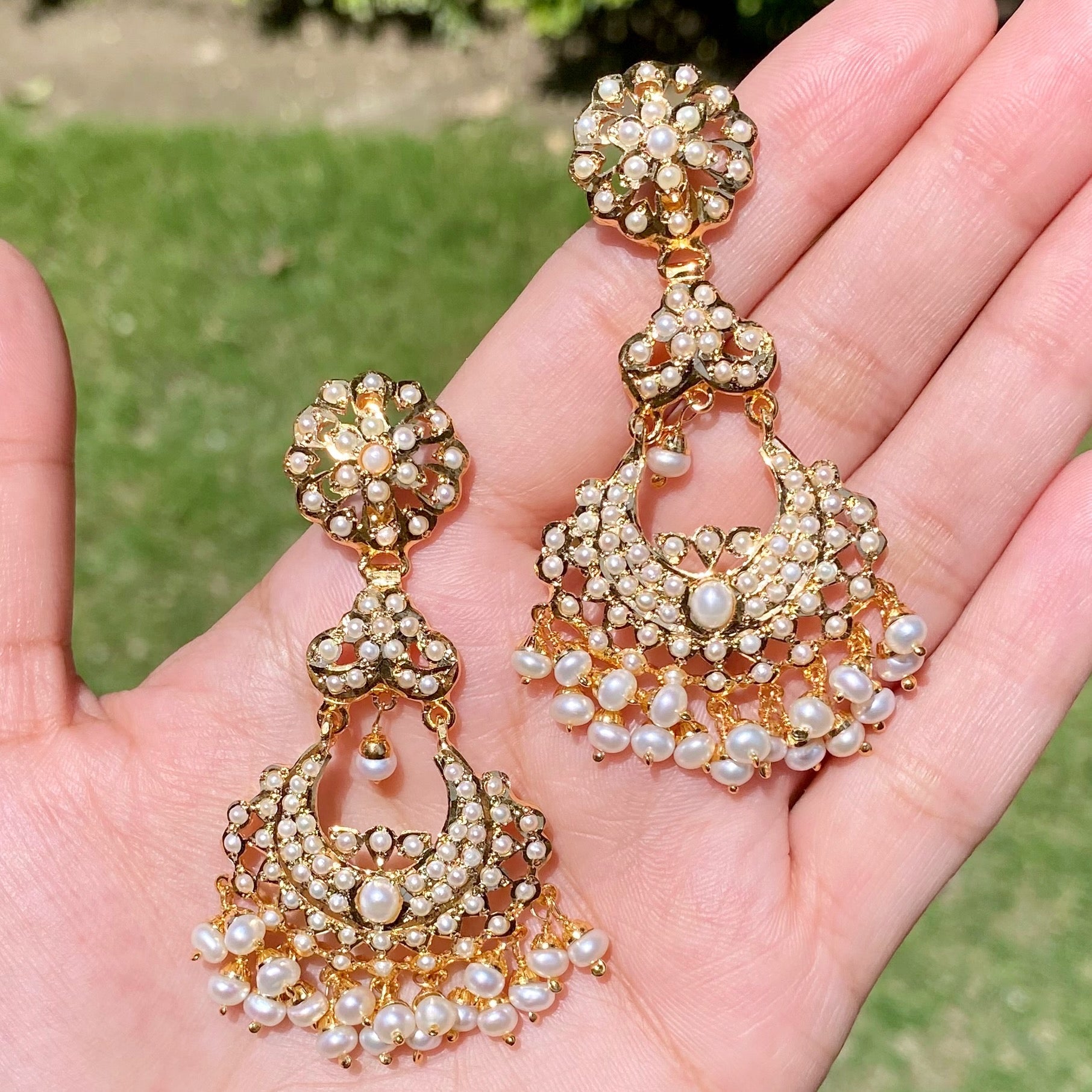 gold plated chandbali earrings in usa