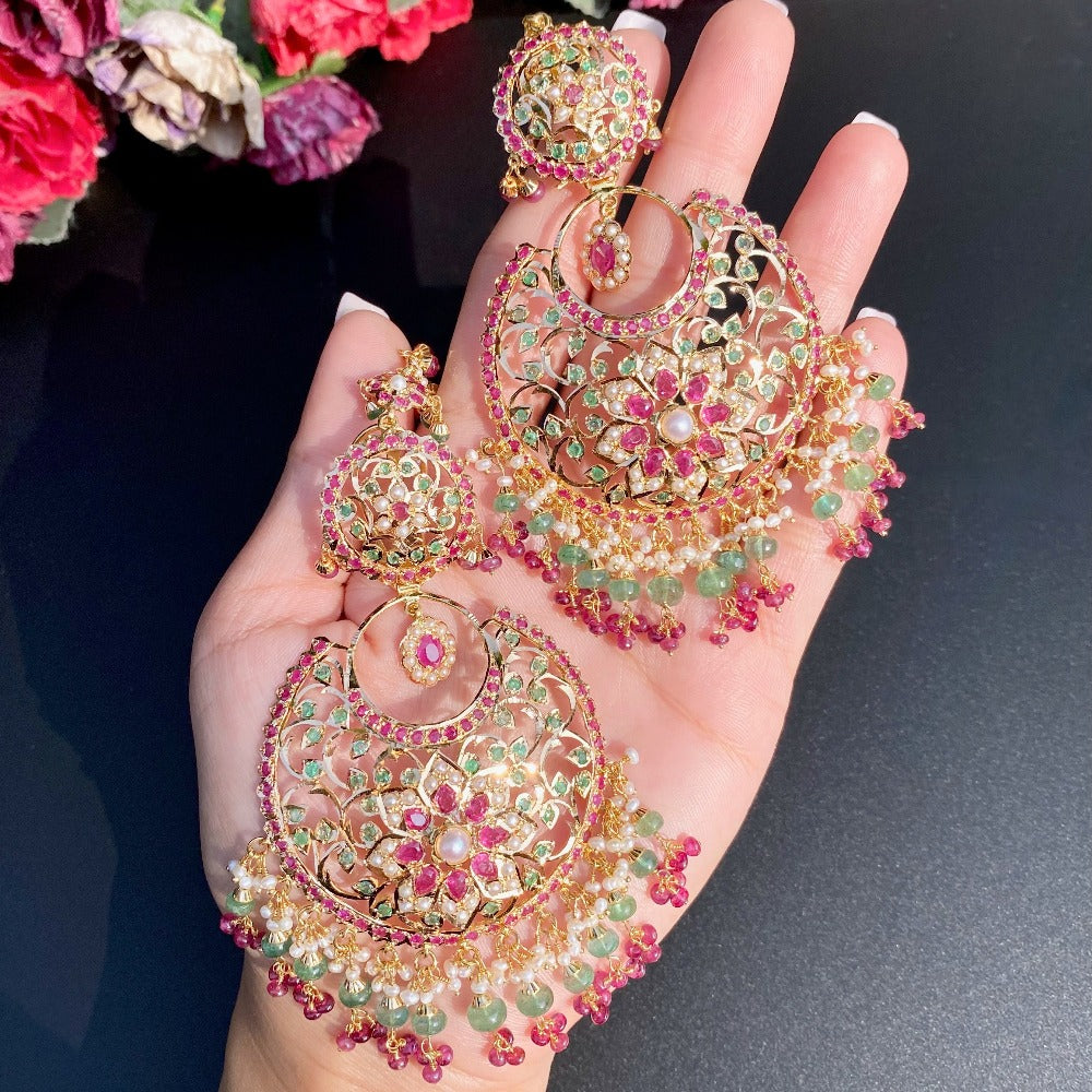 Indian Gold Earrings Inspired from Edwardian Era Jewelry