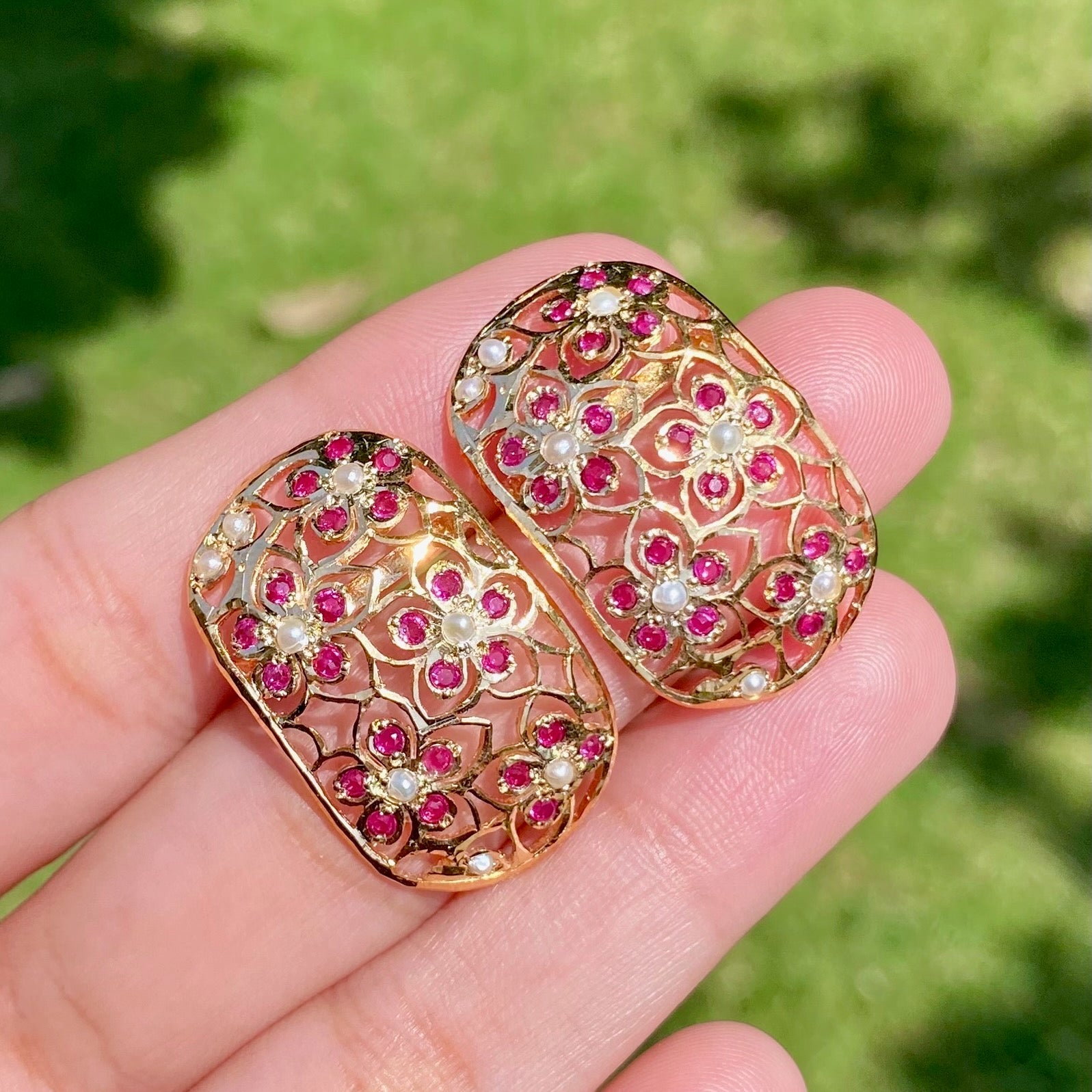 ruby stud earrings