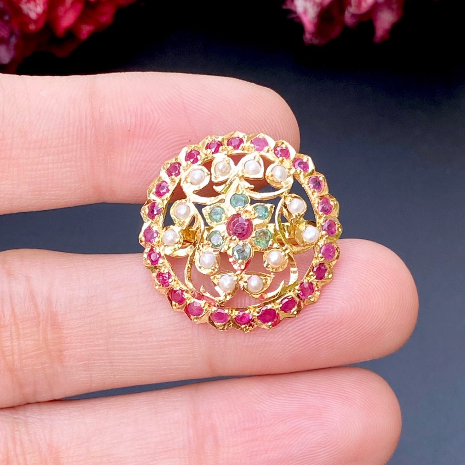 bengali joroa ring for women in gold