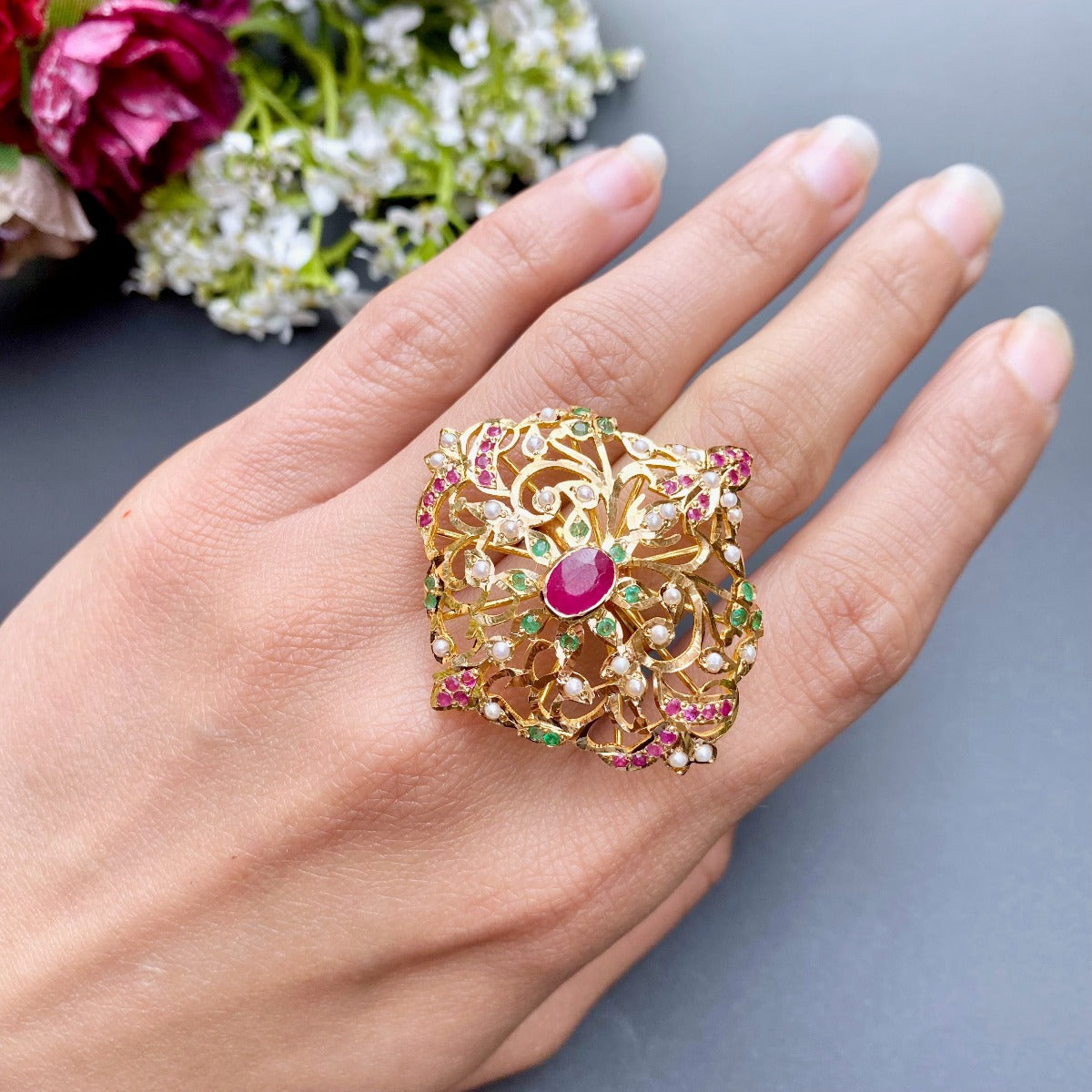 22 Carat Gold Ladies Ring | Edwardian Victorian Era Inspired Design | Antique Looks 