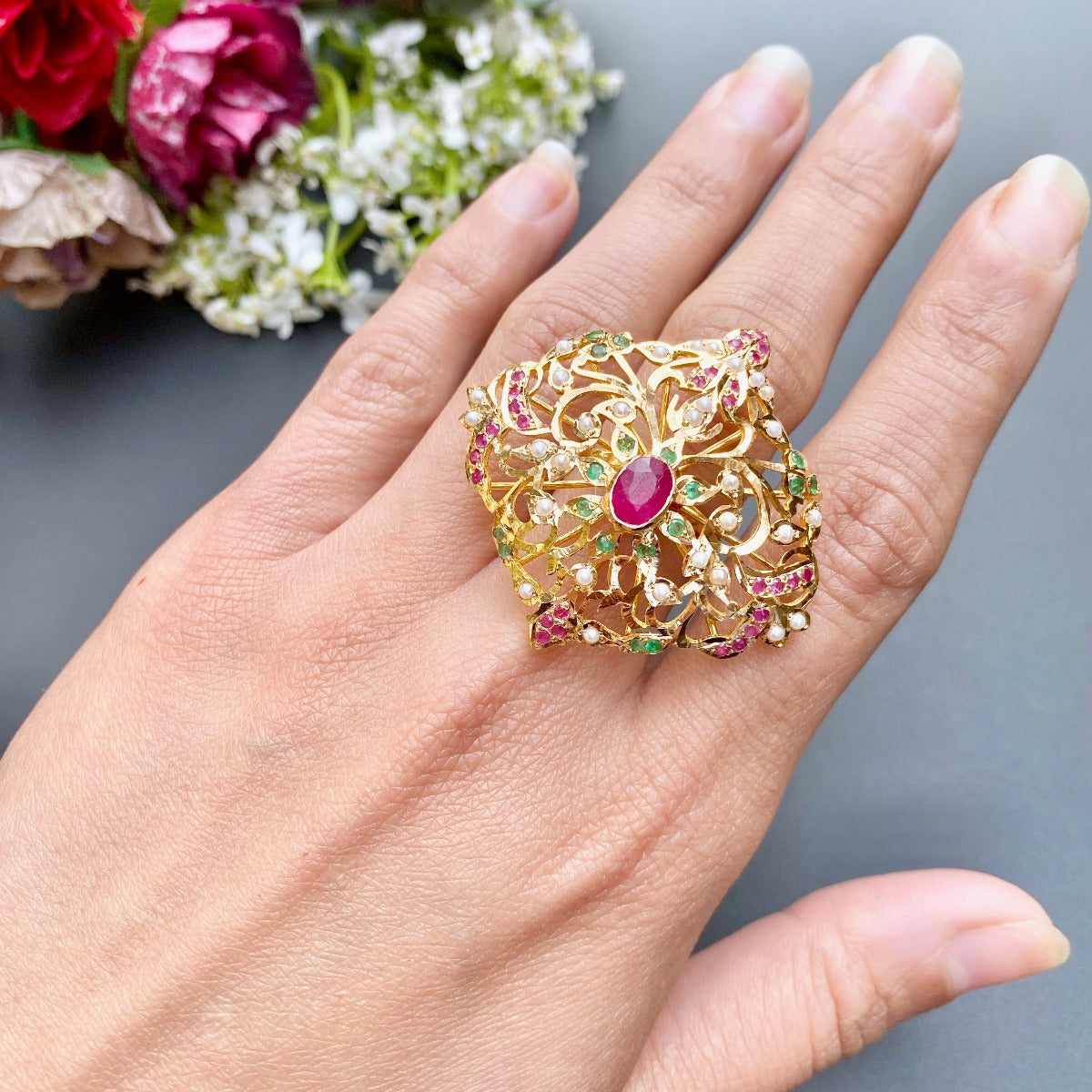 real gold joroa cocktail ring lucknow