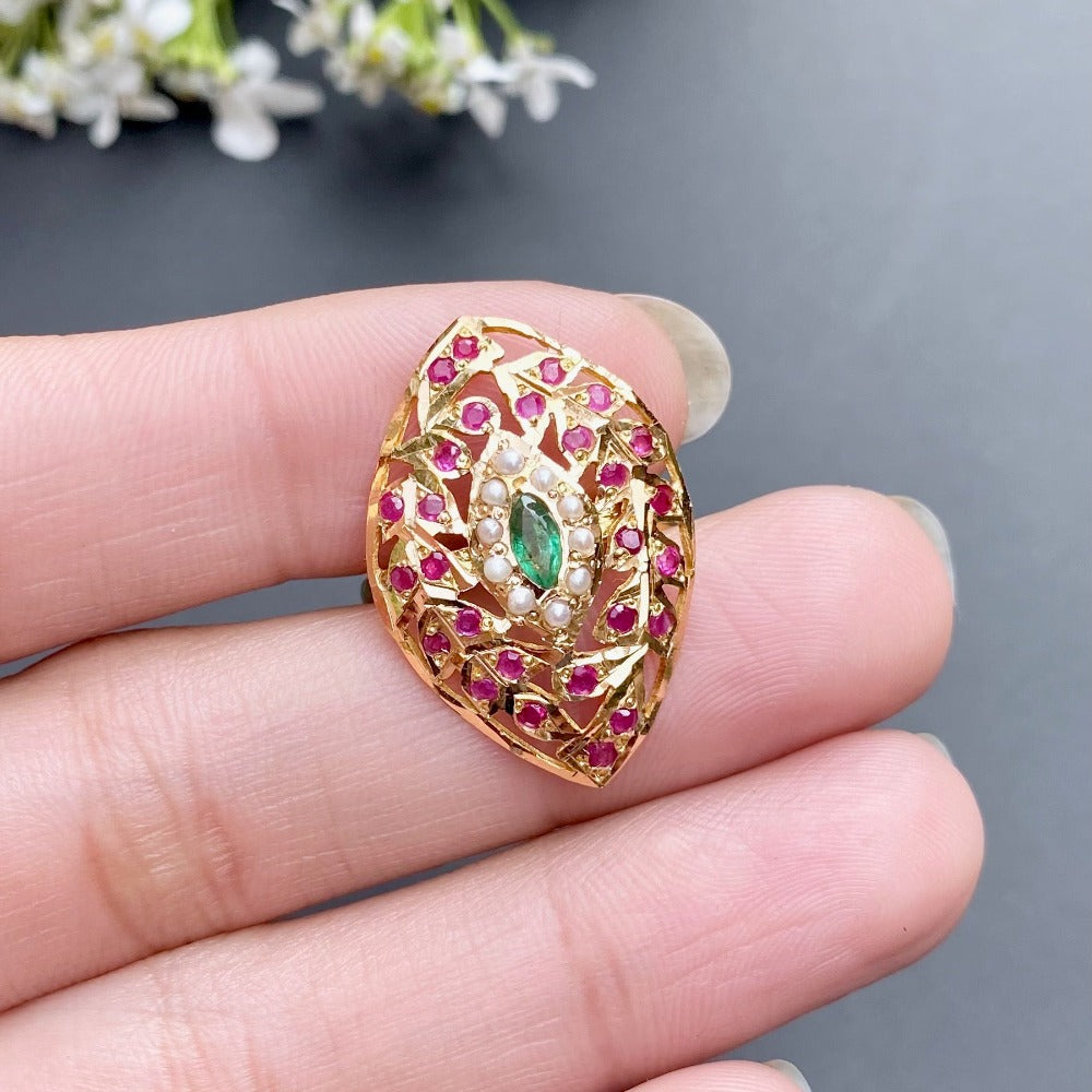 Jadau Ring in 22ct Gold GLR 094