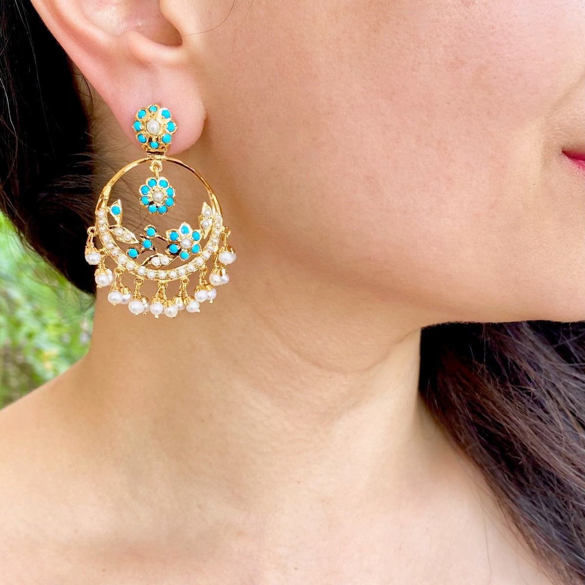 lightweight Bollywood chandbali earrings