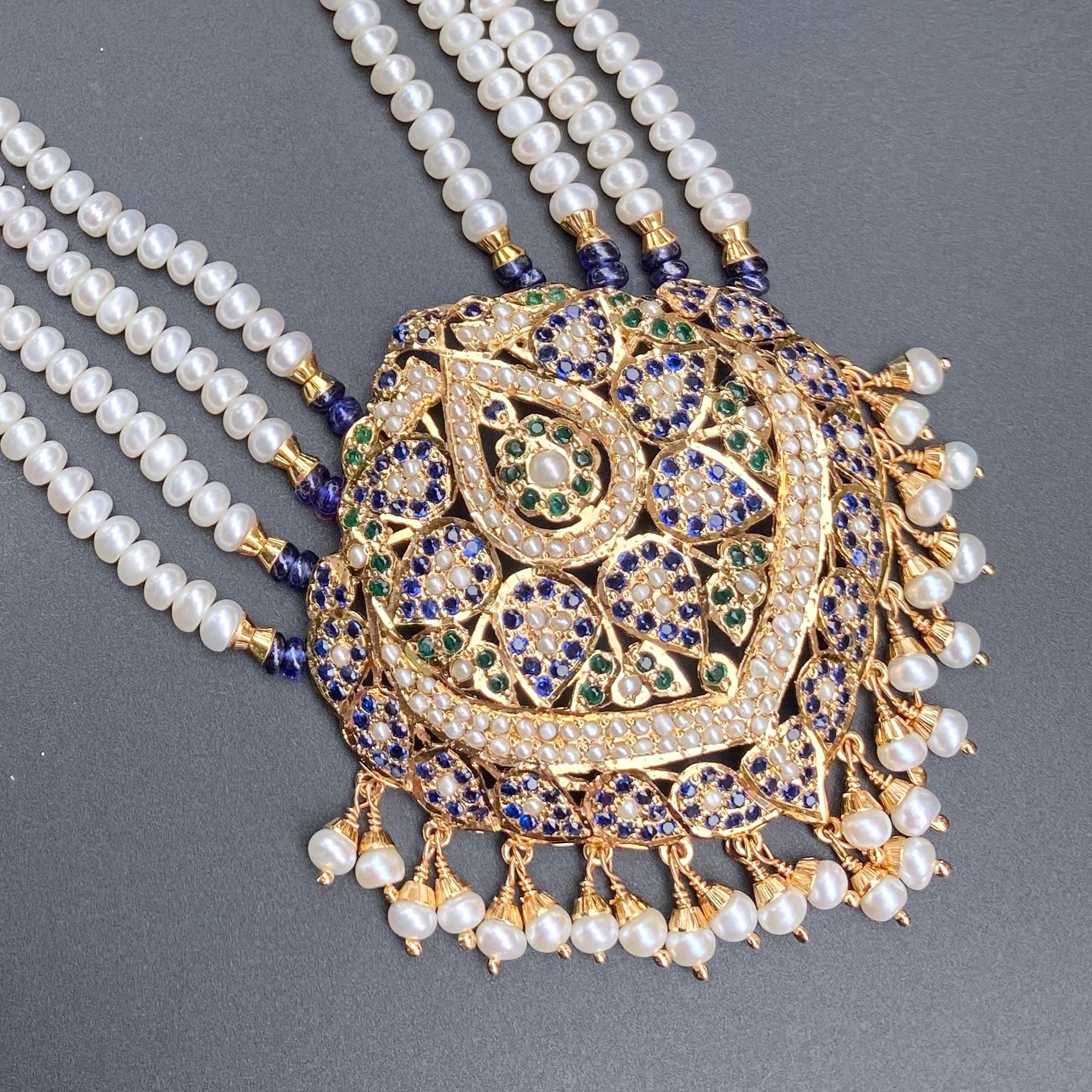 Exquisite Jadau Rani Haar Set | Gold Plated on Silver NS 425