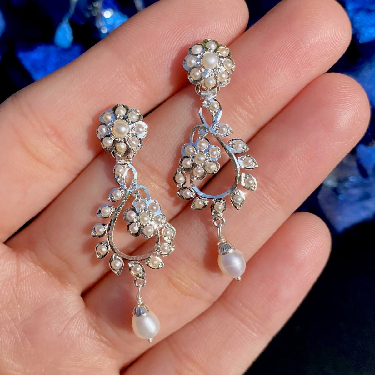 bohemian earrings on silver