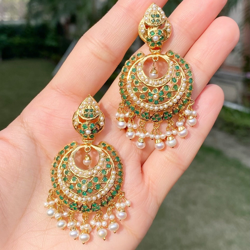 emerald chandbali