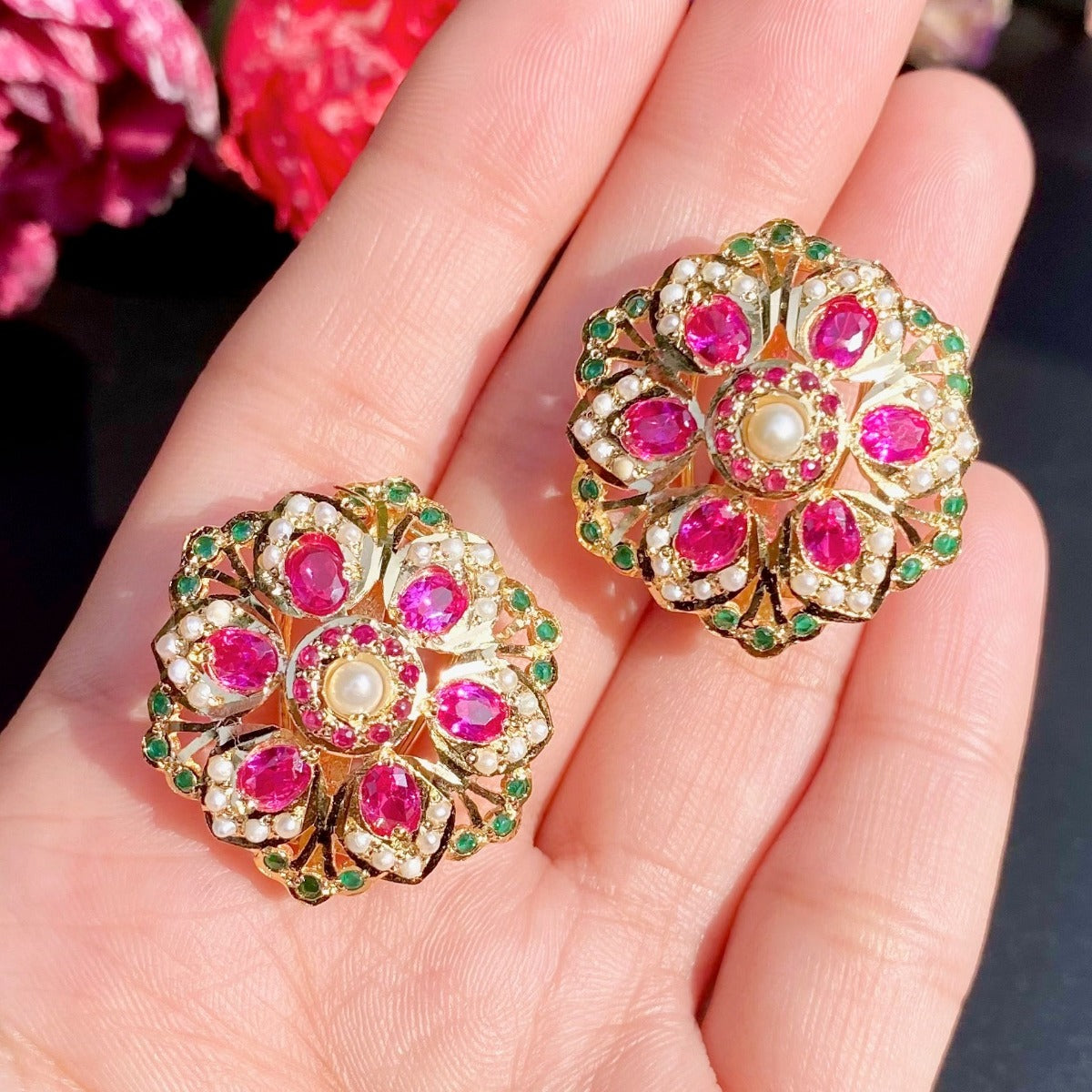 gold plated Indian earrings with price
