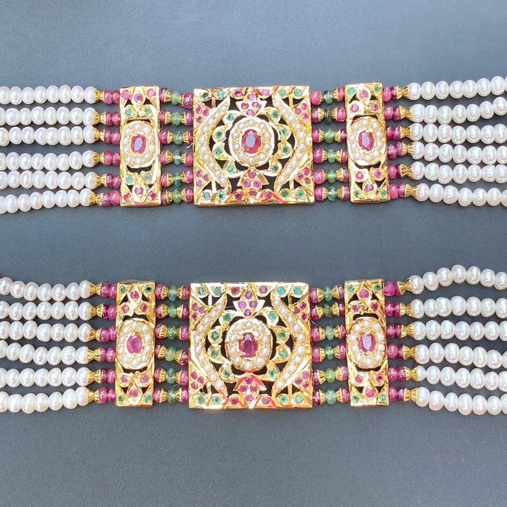 traditional multicolored pearl bracelet also called dasti